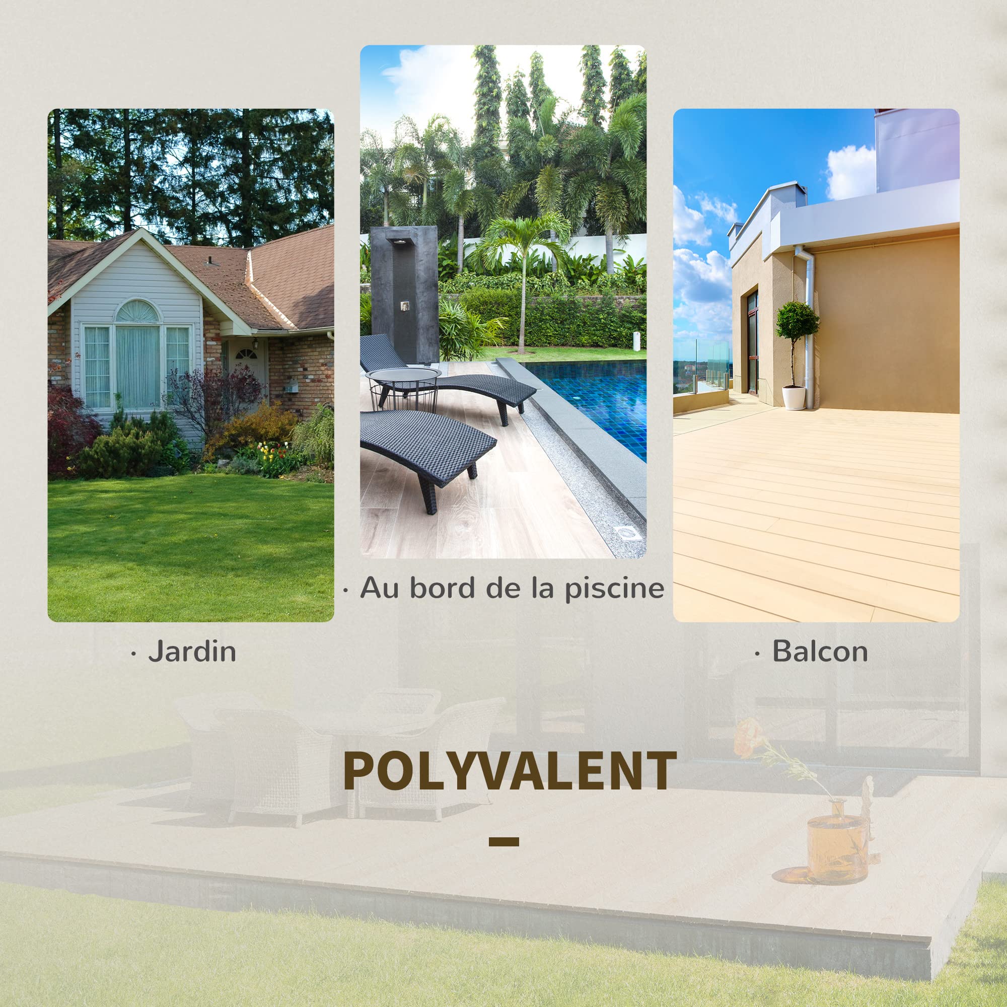 Outsunny Ensemble Meubles de Jardin Design Table carré et chaises Pliables résine tressée Imitation rotin Marron