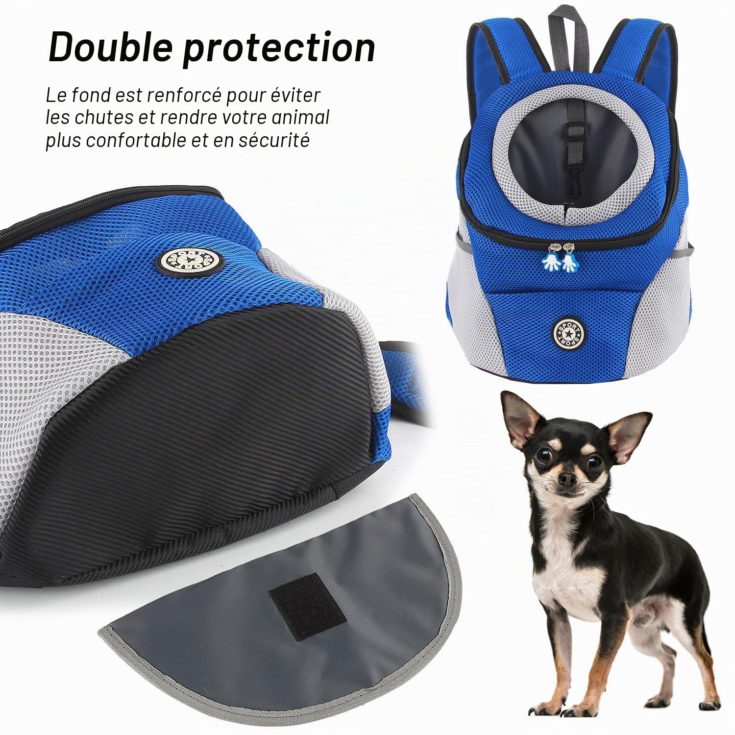 M MUNCASO Sac à Dos de Transporter pour Petits Chiens Tissu Elastique et Perméable avec Fond étanche, pour Randonnée Voyage en Plein Air