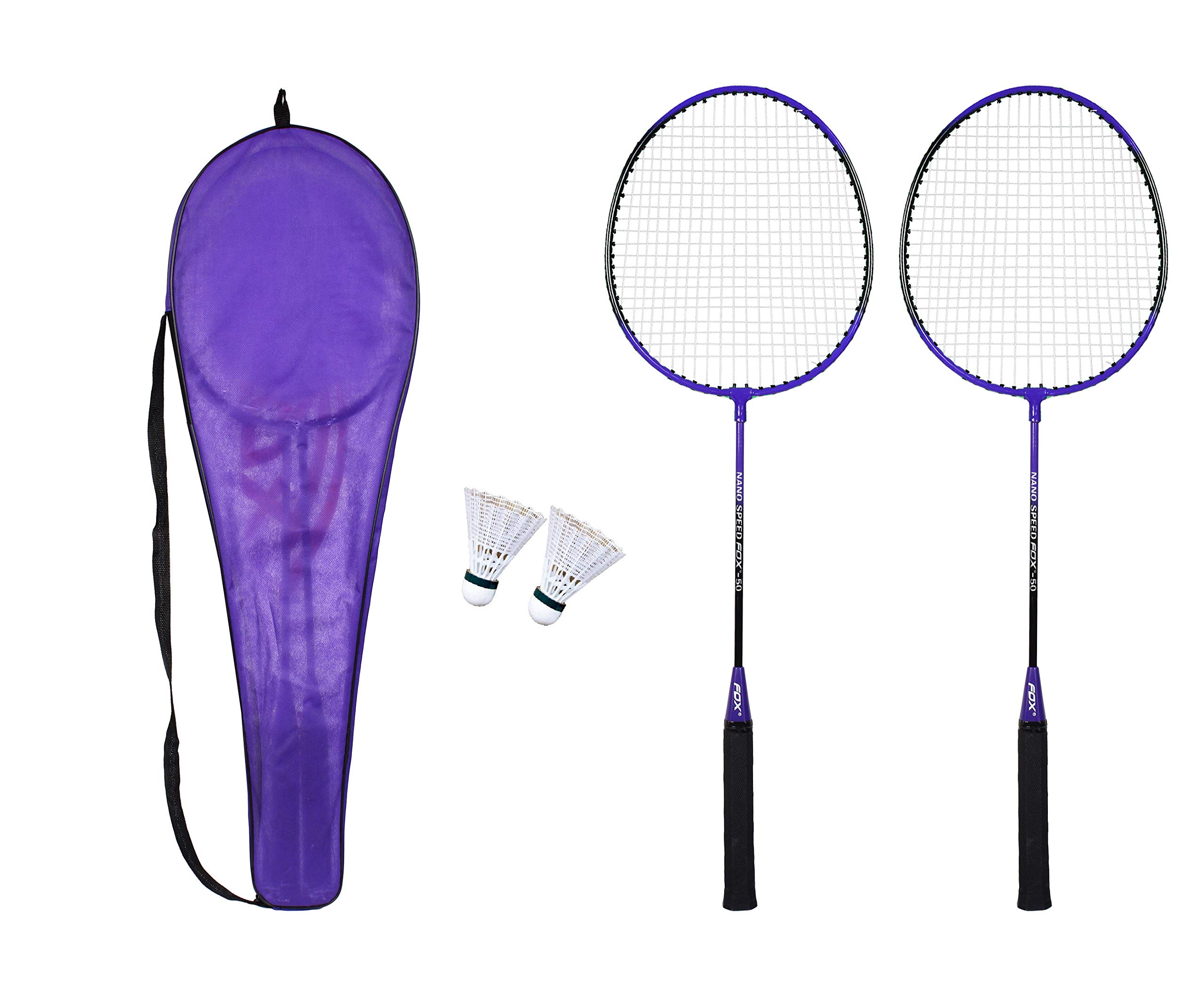 Fox Nano-Speed Fox-50 Badminton Racket Combo Pack with 2 Pieces Nylon Shuttlecock (Purple) (B0838DJ322) Amazon Price History, Amazon Price Tracker