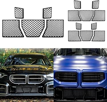 5PCS Front Bumper Center Lower Grille, ABS Lower Mesh Grill Front Bumper Protection Trim For BMW G87 M2 2023-2025(Gloss Black)