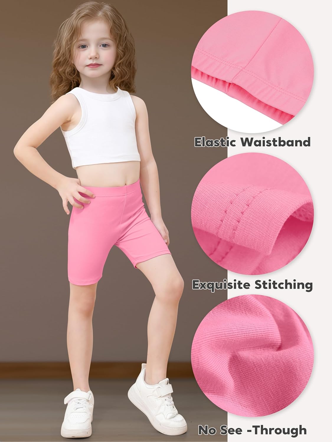Poroka 6 Pack Baby and Toddler Girls Bike Shorts Soft Girls Summer Dancewear Shorts Solid Tumbling Safety Short for Kids - Image 5