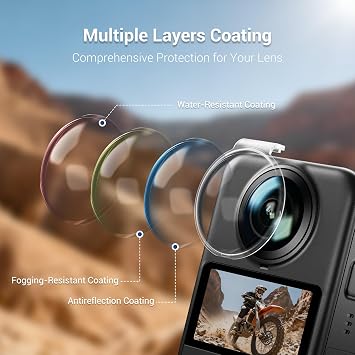 JJC Osmo 360 Lens Protector Dual Lens Guards for DJI Osmo 360 Accessories Only, Protect Front & Rear Lens, 95%+ Light Transmittance, Reduce Glare and Prevents Internal Ghosting, No Black Edge & Ripple