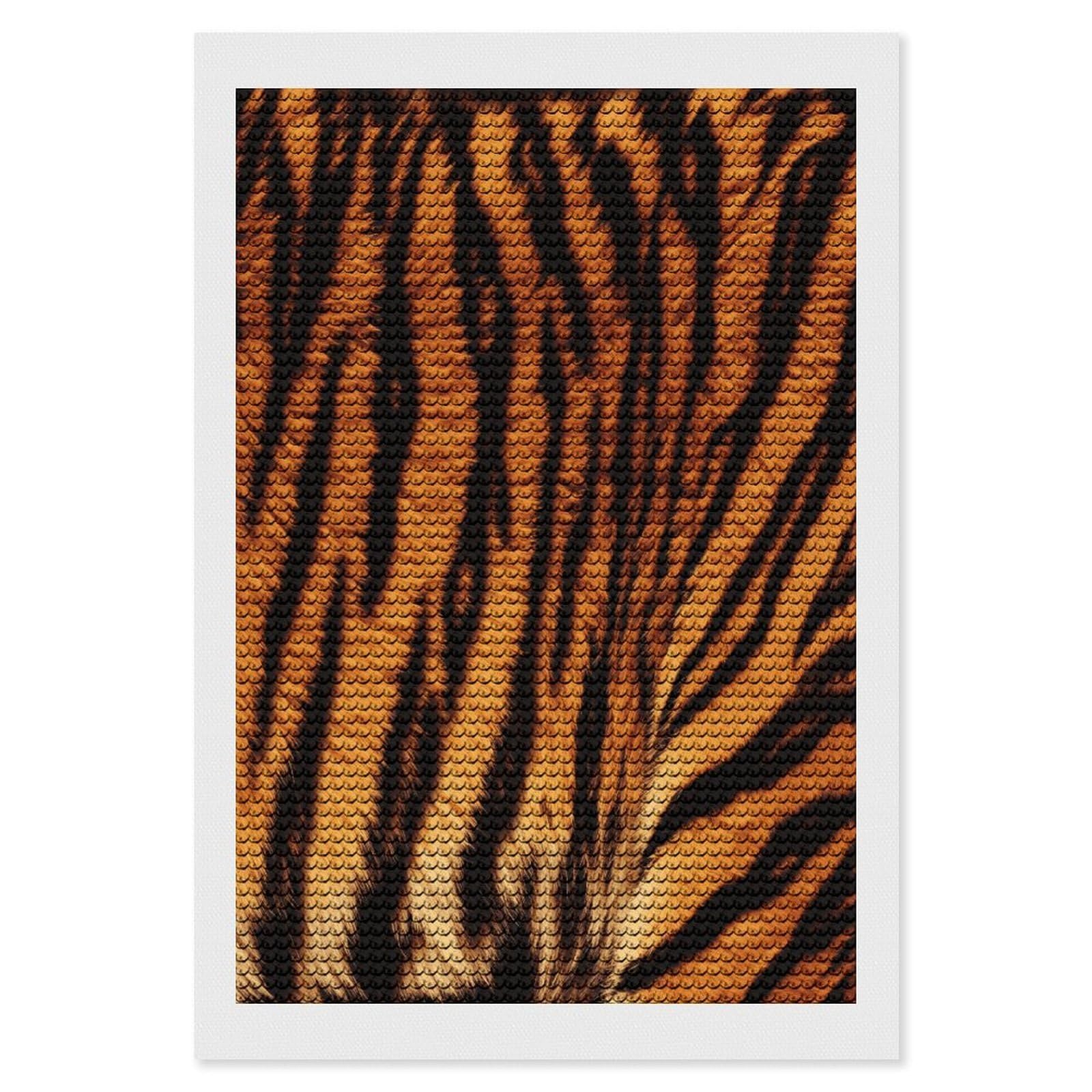 LDGSUPH Tiger Striped Pattern Diamond Painting Kits for Adults Paint with Diamond Pictures Art DIY Full Drill Diamond Dots Painting Personalized Diamond Photo for Home Wall Decor Gift 8"x12"