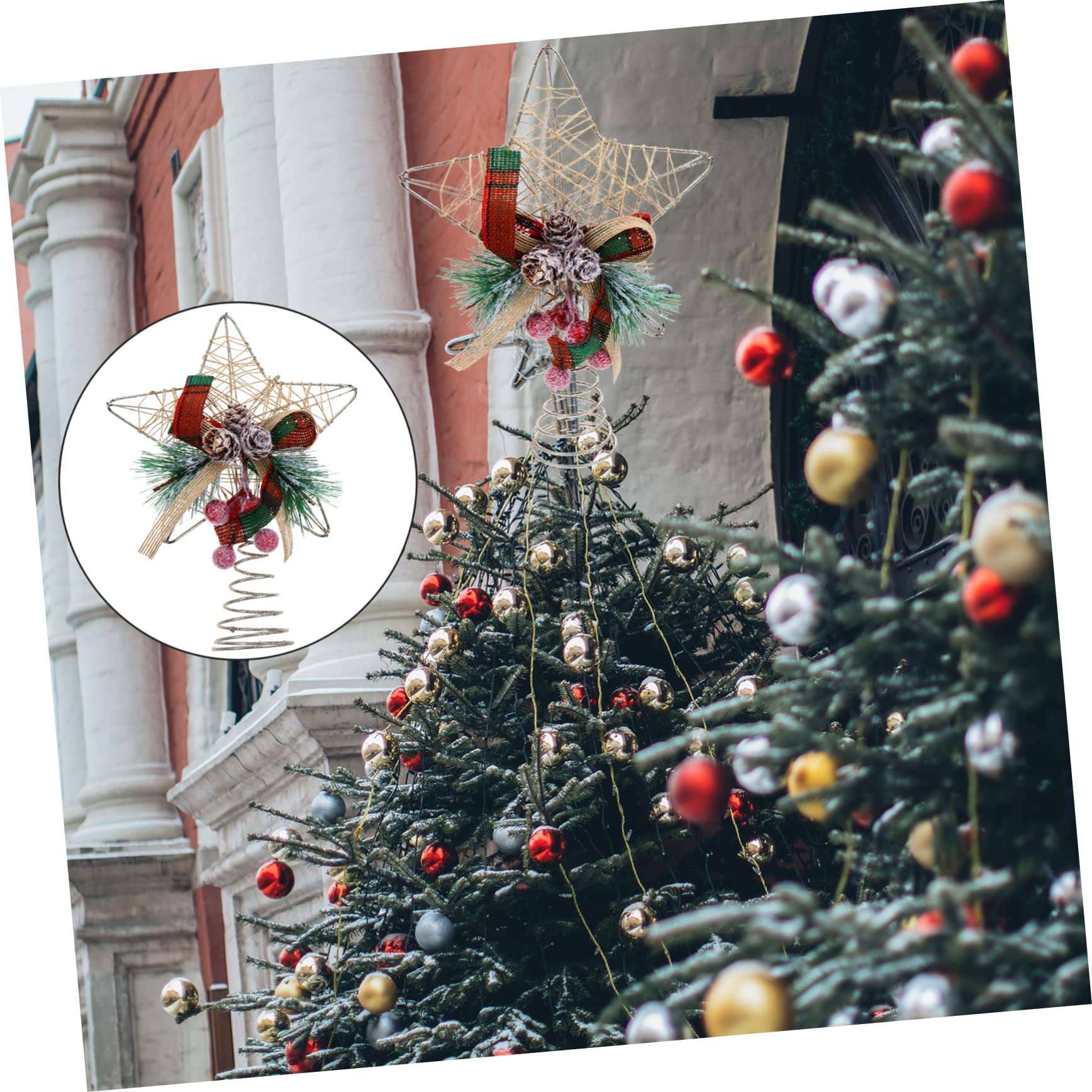 Zerodeko 4 Stück Weihnachtsbaumspitze Stern Außenleuchten Land Baum Stern Neon Lebkuchen Led-streifenlichter Einzigartig Tür Lichterketten Weihnachtsstern Engel Christbaumspitze Dekore Holz