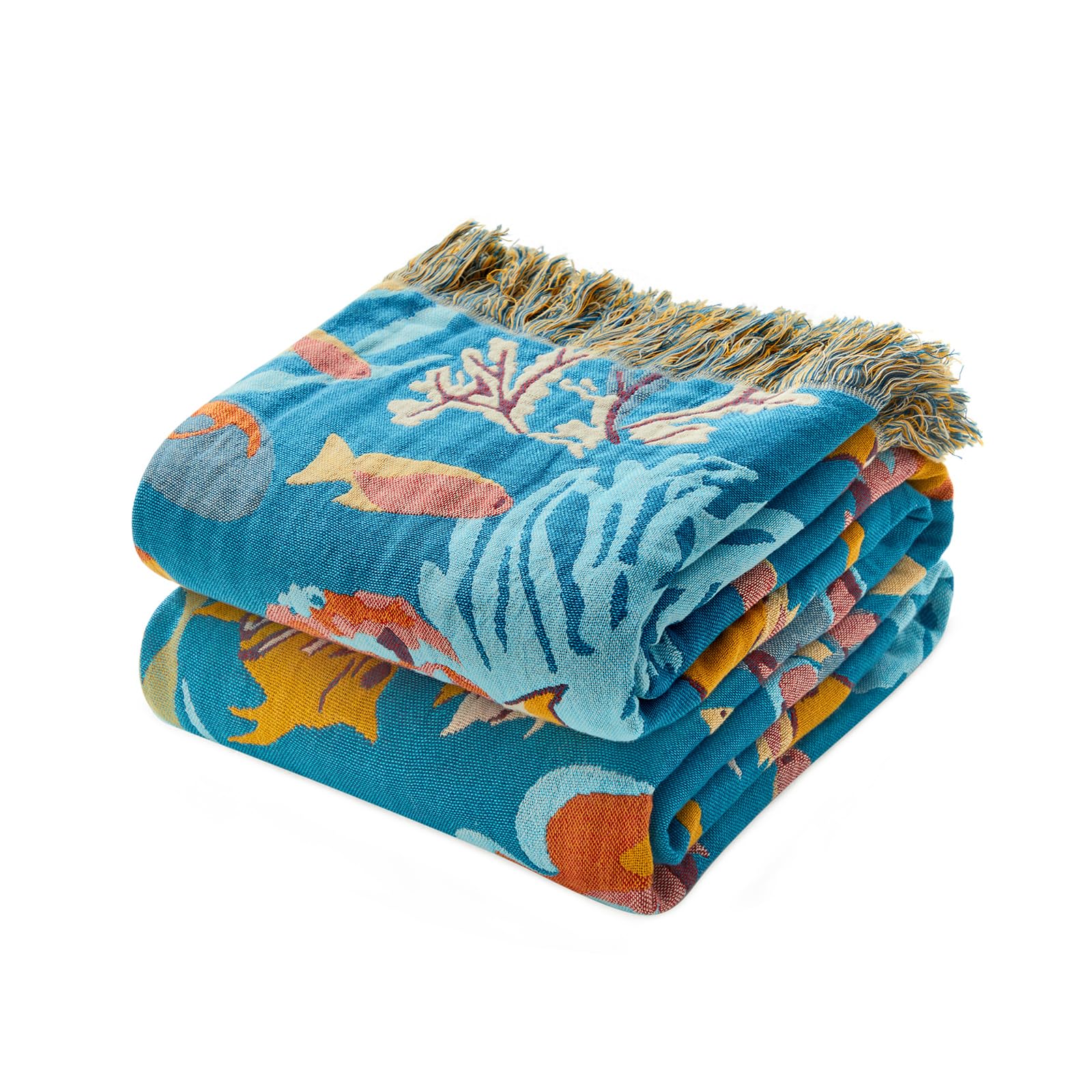 LUTBM Boho Throw Blanket for Bed 60"x80", All Season Cotton Couch Blankets