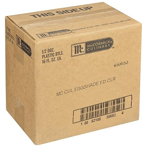 McCormick Culinary Egg Shade (amarillo) Colorante alimentario, 16 onzas líquidas (paquete de 6) Seis botellas de 16 onzas líquidas de tinte