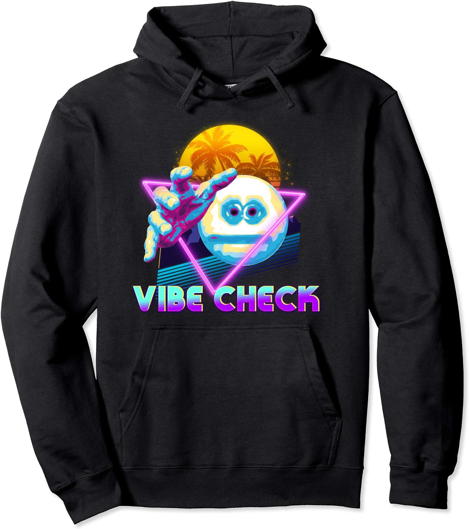 Vibe Check Retro 80s Vaporwave Emoji Dank Meme Pullover Hoodie