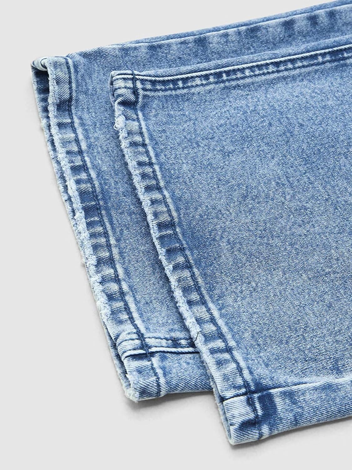 Flamingals Wide Leg Jeans for Women Mid Waist Baggy Stitch Decor Denim Washed Pants Without Belt