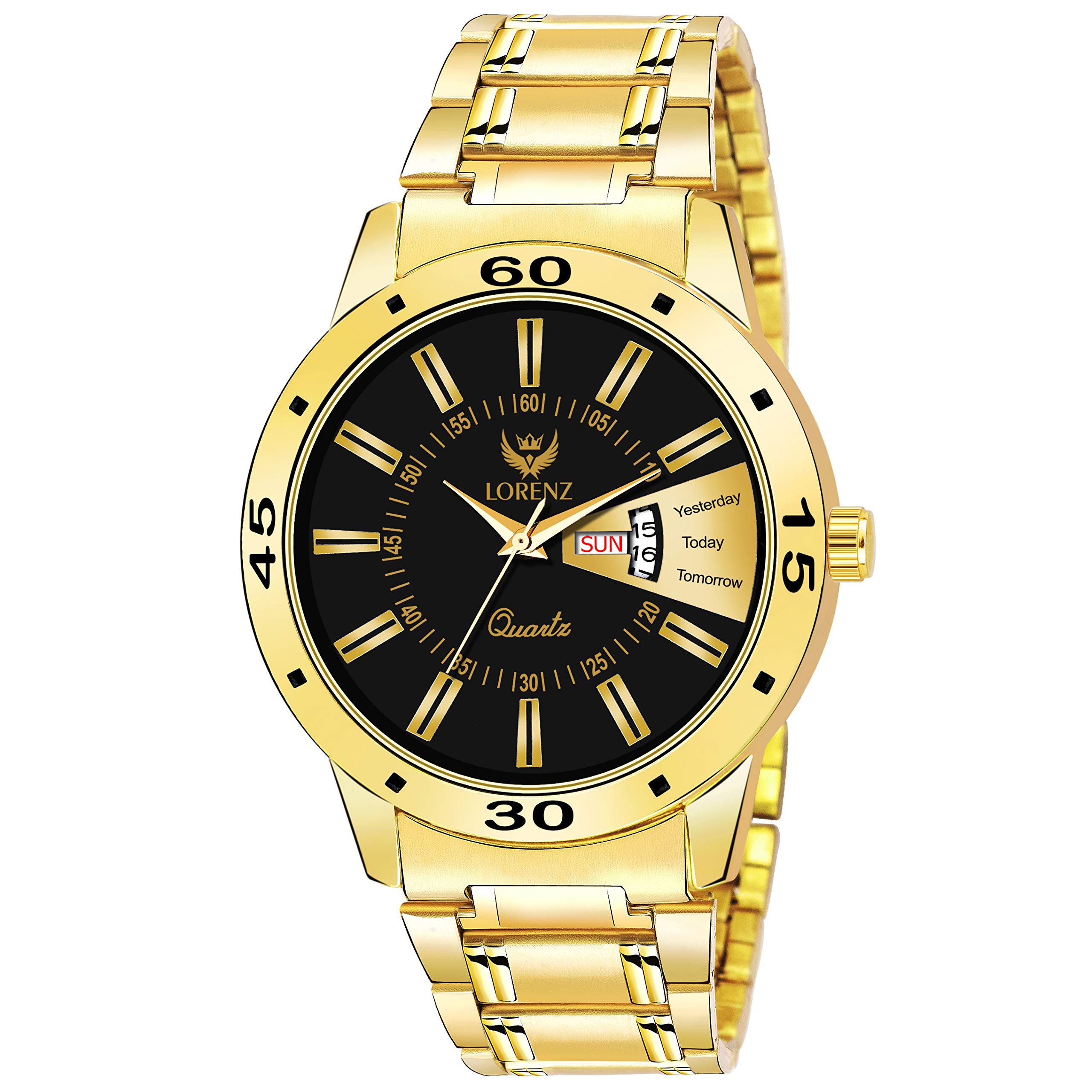 Buy LORENZ Black Dial Golden Watch for Men | Watch for Boys | MK