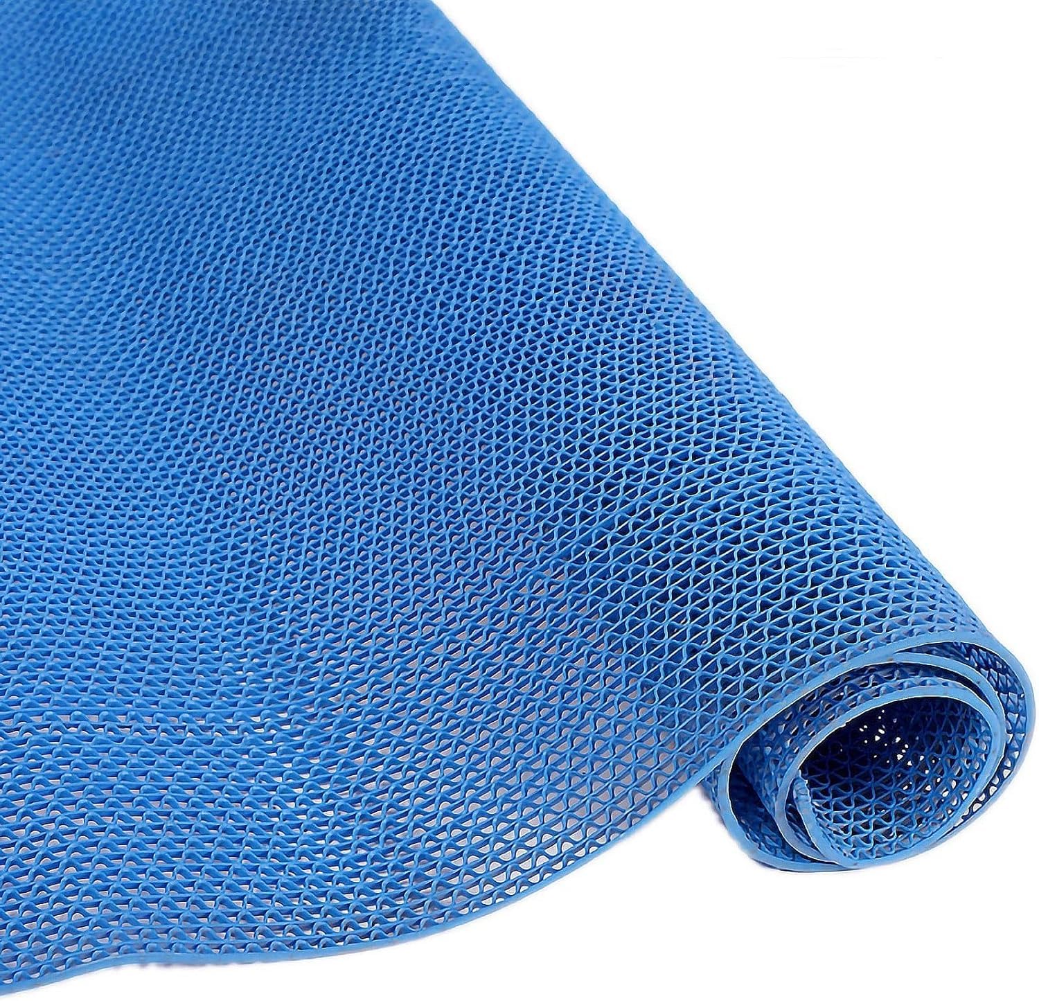 Hpthly Blue Drainage Non-Slip Mat Pvc Floor Mat, 0.2In Thick Commercial Wet Area S-Shaped Hollow Drainage Mat,-120X300cm