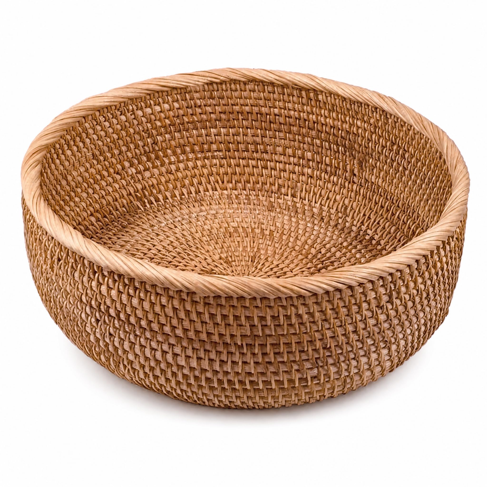 Cesta s Mimbre Tejida a Mano, Grande: 26×11, 26
