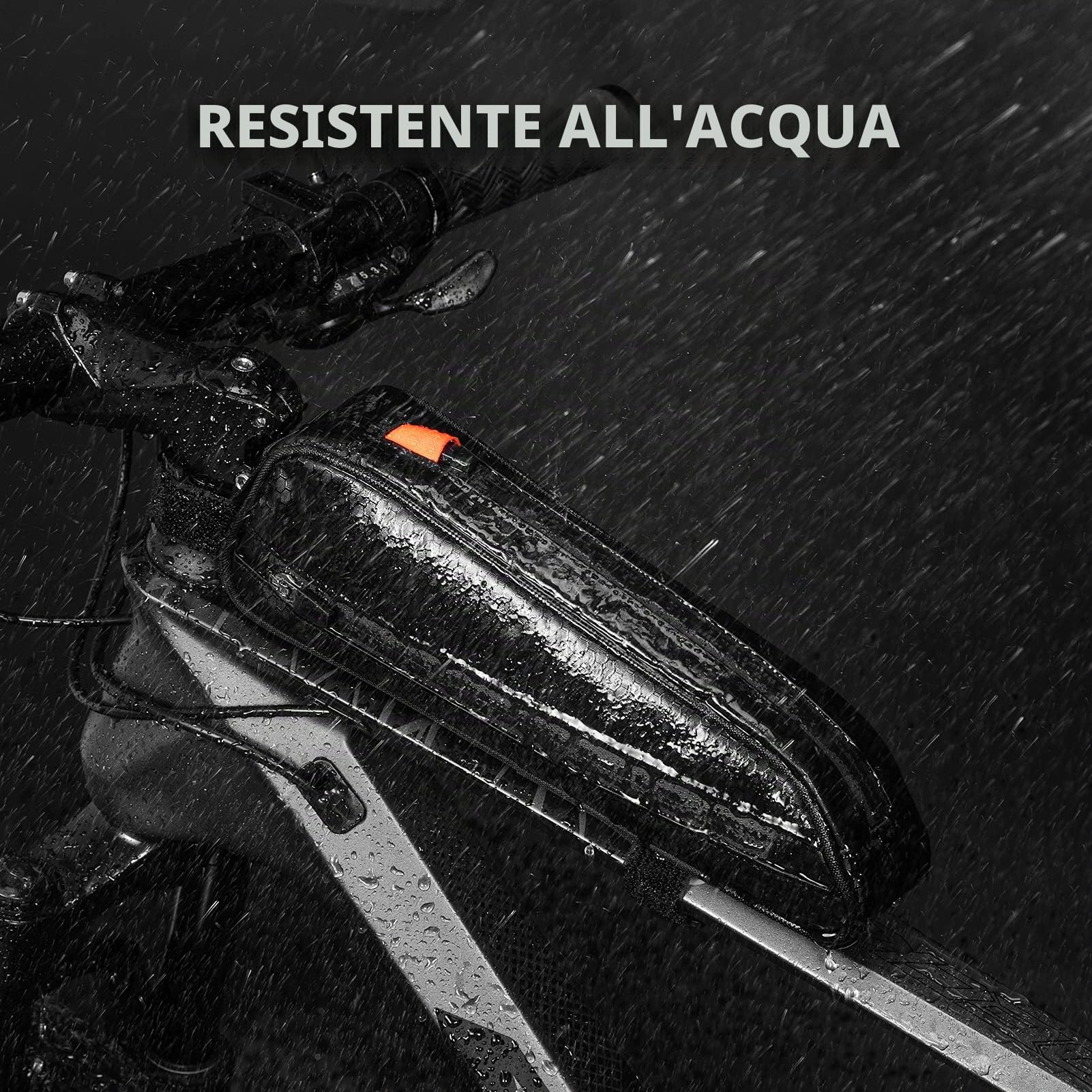 ROCKBROS Borsa Bici da Telaio, Borsa Tubo Centrale per Bicicletta MTB Impermeabile, Grande Capacità ca. 2.5L, 2 in 1 Design Divisibile Multifunzionale, Accessori Bici