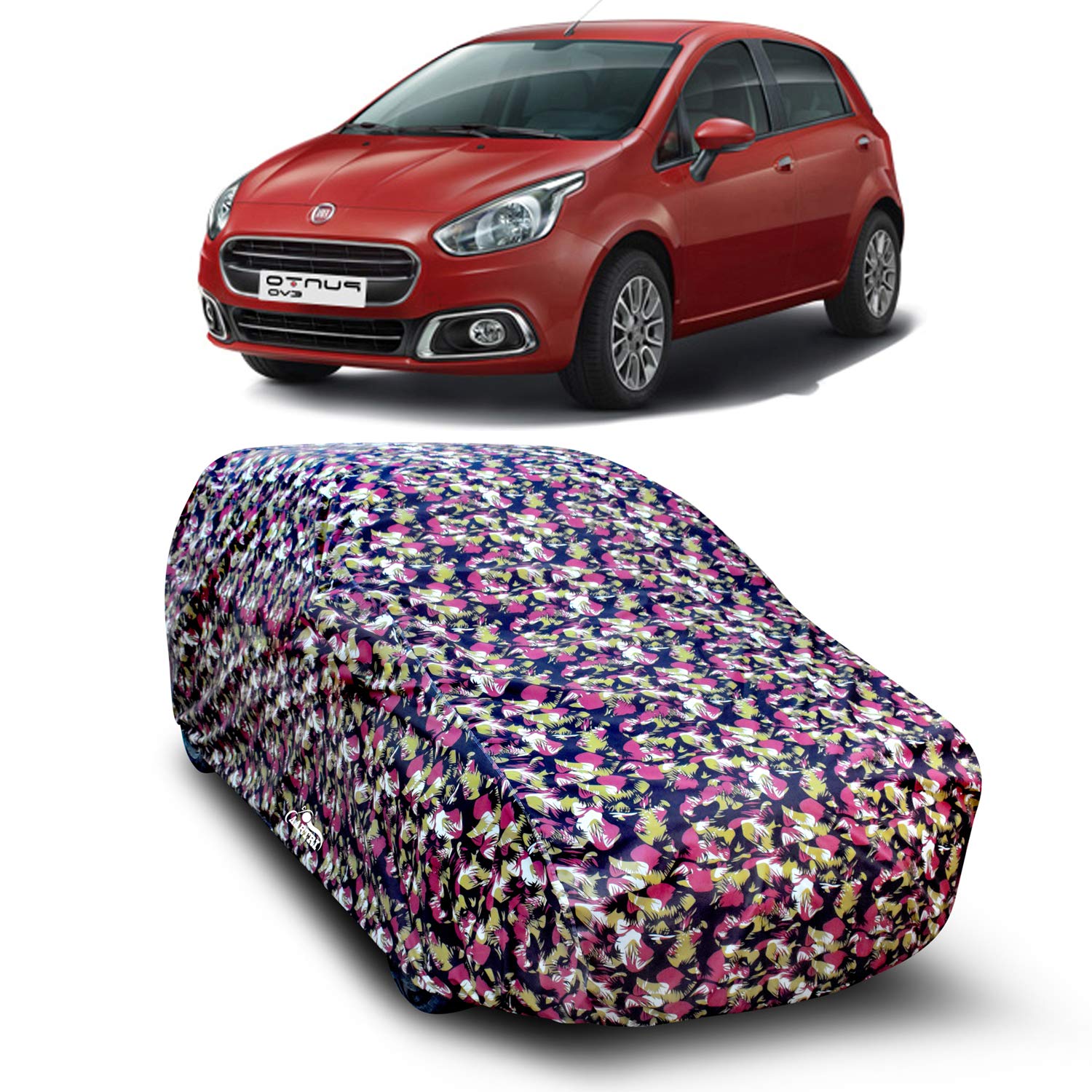 DREAM STORE - Water Resistant - dust Proof - car Body Cover for Compatible with Fiat Punto car Cover - Water Resistant UV Proof - car Body Cover (Military Without Mirror)