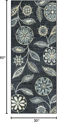 Miniatura 2 de Maples Rugs Reggie - Alfombra de pasillo floral, fabricada en Estados Unidos, lavable, antideslizante, alfombra de interior para cocina, pasillo y