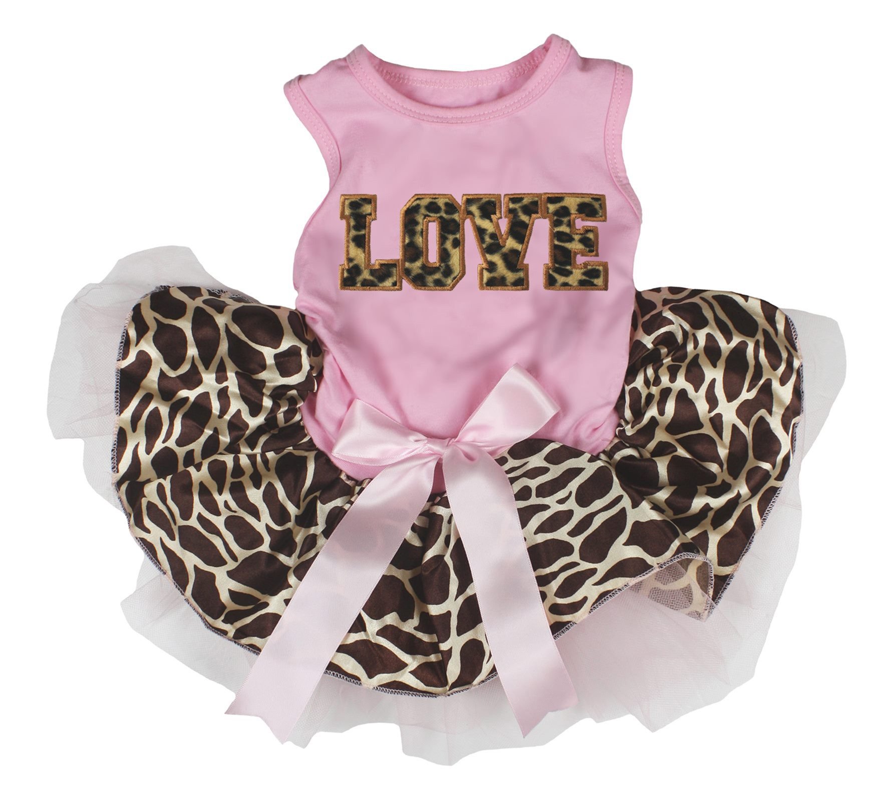 Robe pour chien rose motif girafe Leopard Love en taille XXL