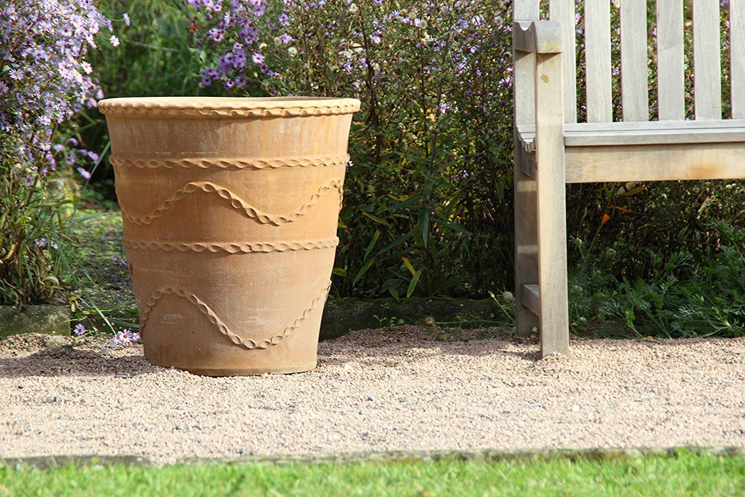 Palatina Werkstatt Vaso da fiori alto di Creta, 50 cm, in terracotta, resistente al gelo, per piantare acanto, 50 cm