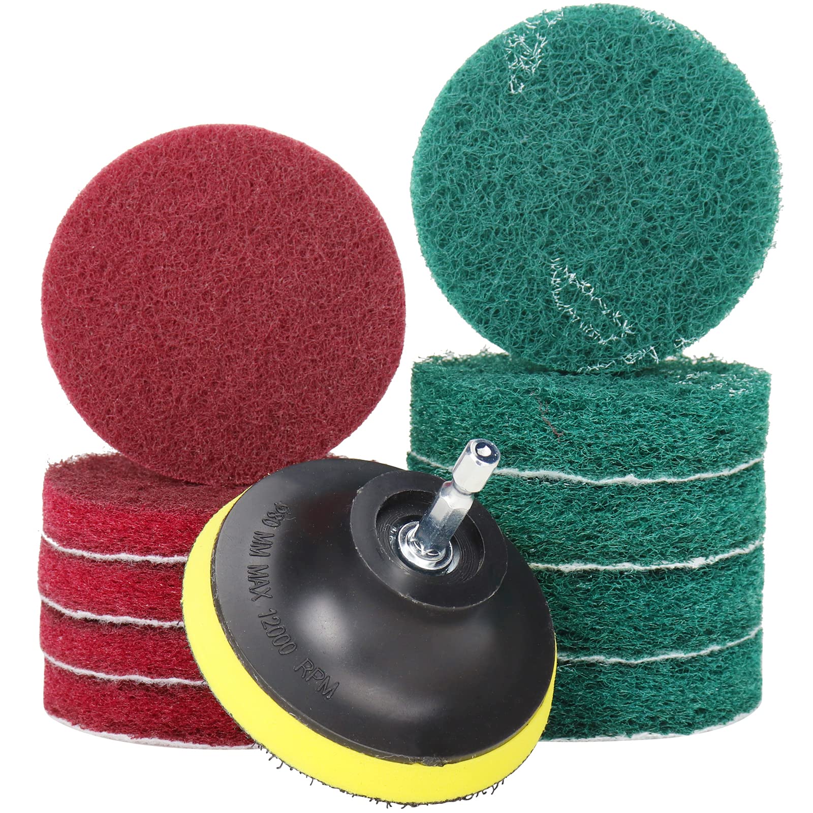 3 Inch Drill Brush Power Scouring Pads - Heavy Duty Tub and Tile Cleaner - Household Cleaning Kit