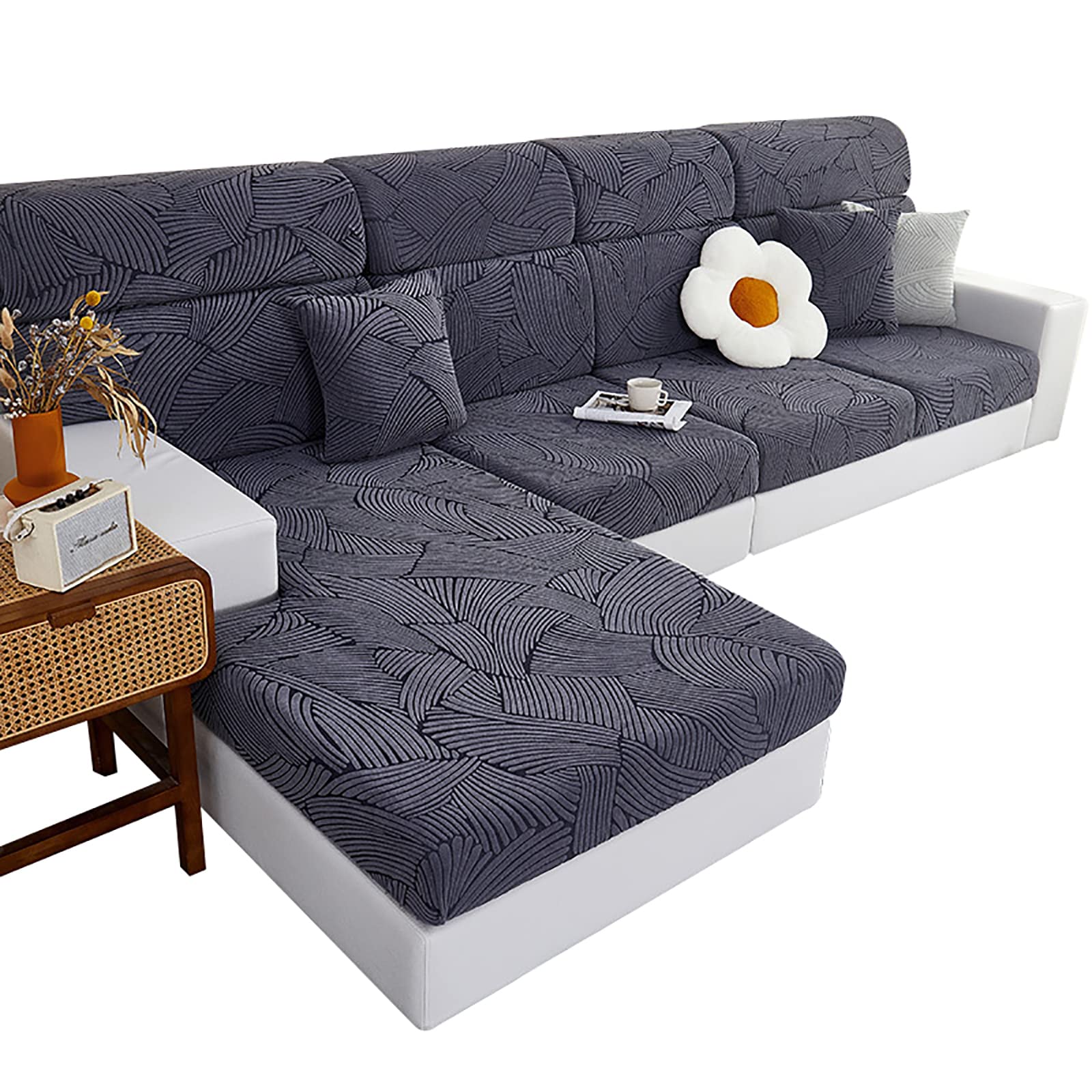 Housses de coussin de canapé extensibles et universelles pour assise de chaise