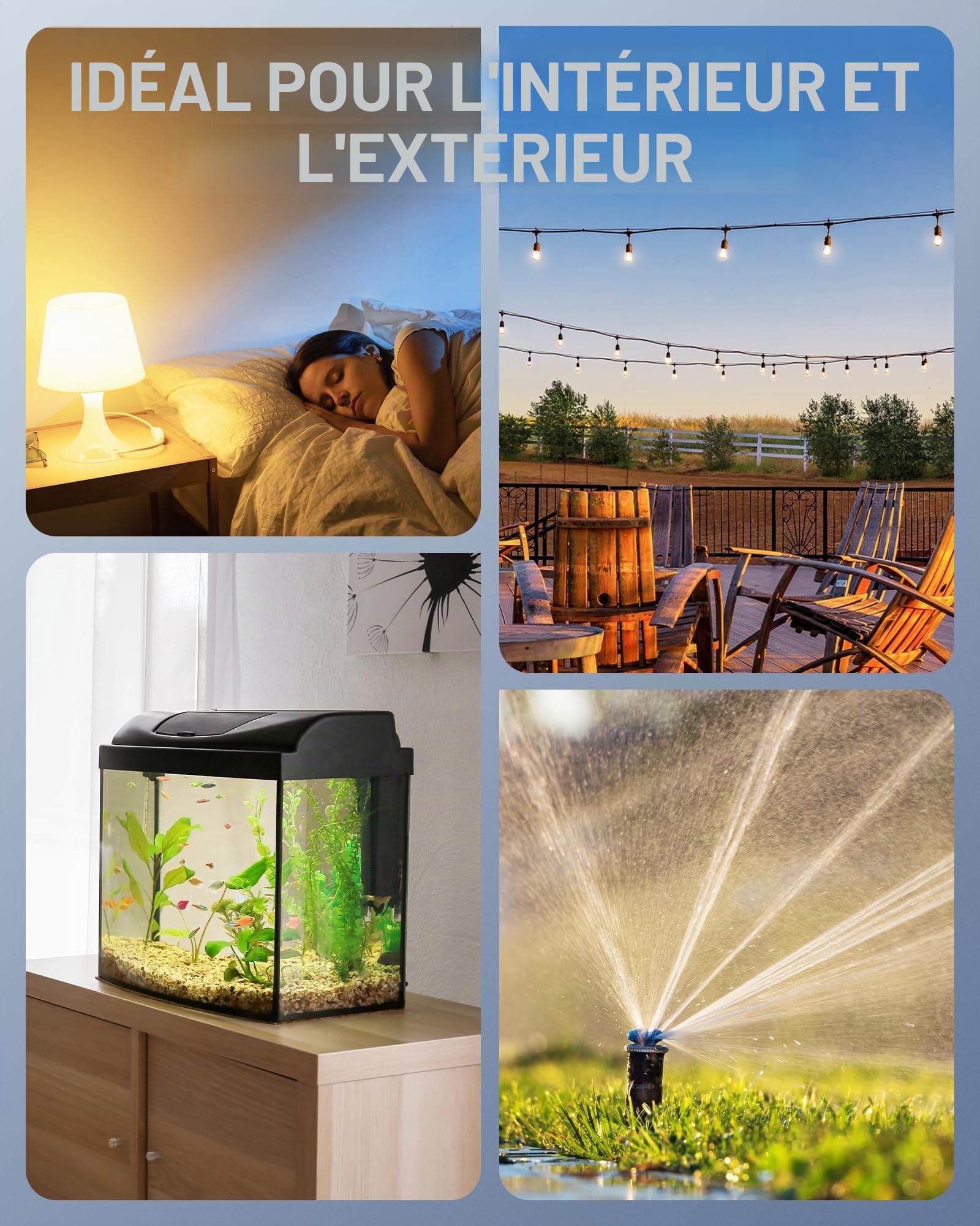 DEWENWILS Lot de 2 prises Wi-Fi d'extérieur 3680 W Alexa Smart - Étanche IP44 - Compatible avec Alexa, Google Home et IFTTT - Pas de hub nécessaire
