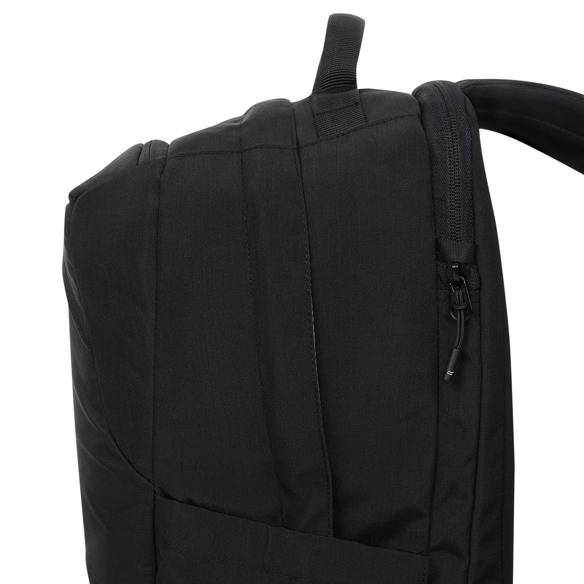 Regatta Zaino Voyad 25L in resistente tessuto ripstop idrorepellente e cerniere bloccabili, perfetto per passeggiate, escursioni, campeggio e trekking, Nero, L, Casual