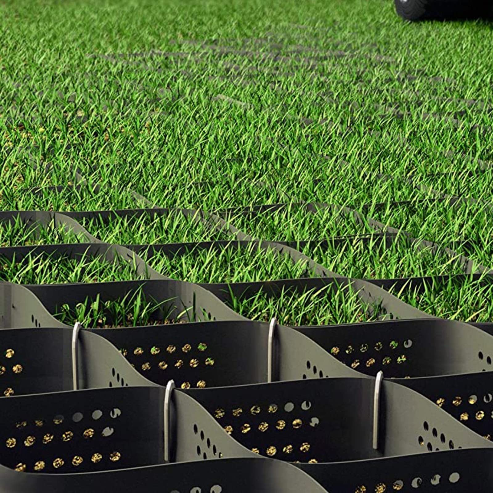 ZJMAMA Grass Pavers Ground Grid Polyethylene, Honeycomb Ground Stabilizer - Geogrid for Driveway/Landscape/Slope/Yard/Walkways/Parking (Color : WxL, Size : 2m x 9m (6.5ft x 30ft))