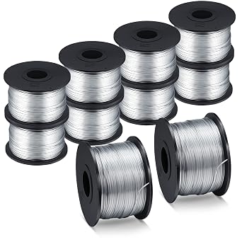 Shimeyao 10 Rolls Rebar Tie Wire Tool 1/32" 0.8 mm 360 ft Rebar Gun Tie Wire Coil for Automatic Twister Machine, 3600 ft Totally