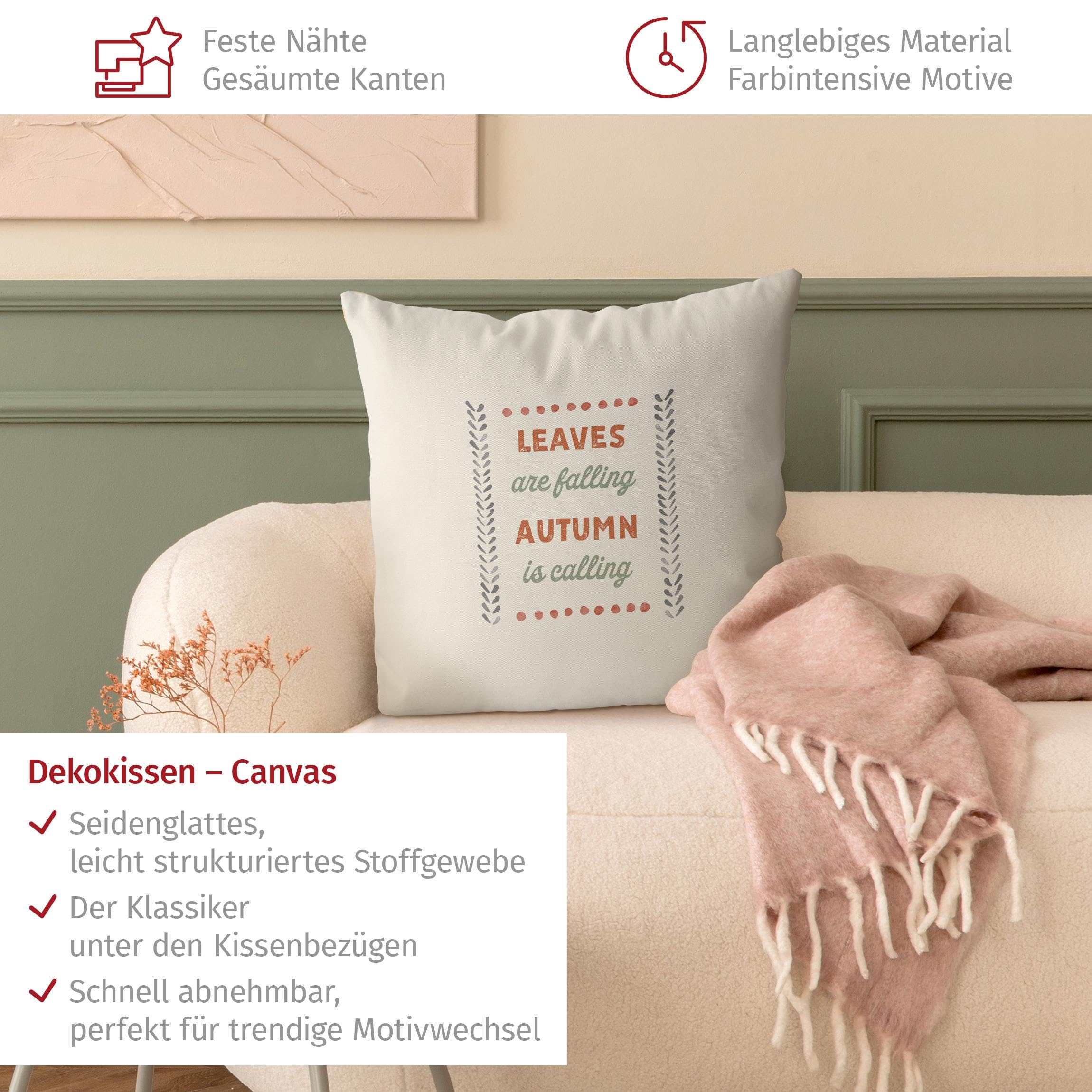 Dekokissen drinnen/Indoor waschbar Sprüche mit Füllung Zierkissen - Made in Germany - Design Bezug gelb Sofakissen Indoor Sofa Bett 1200