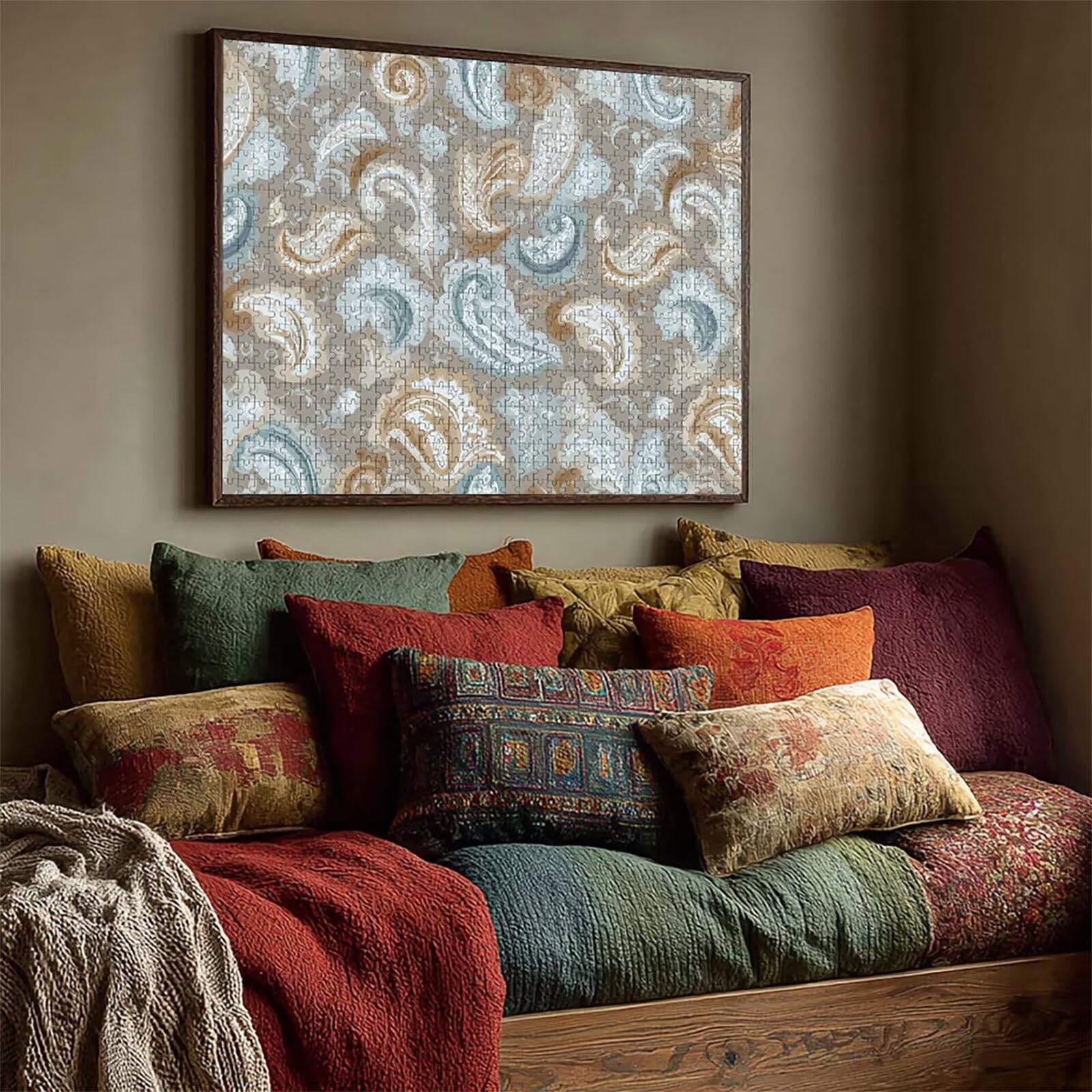 Puzzle Arte con Scatola Blu, Foglia Puzzle Legno 4000 Pezzi Adulti 141x87cm, Attività di Intrattenimento ad Alta Difficoltà, DIY Classici Gioco, Jigsaw Per Tutta La Famiglia, Estate Regalo, 4-2910