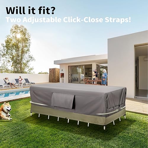 Miniatura 9 de KylinLucky Juego de fundas impermeables para muebles de exterior para mesas auxiliares, cubierta de mesa de exterior que se adapta hasta 48 pulgadas