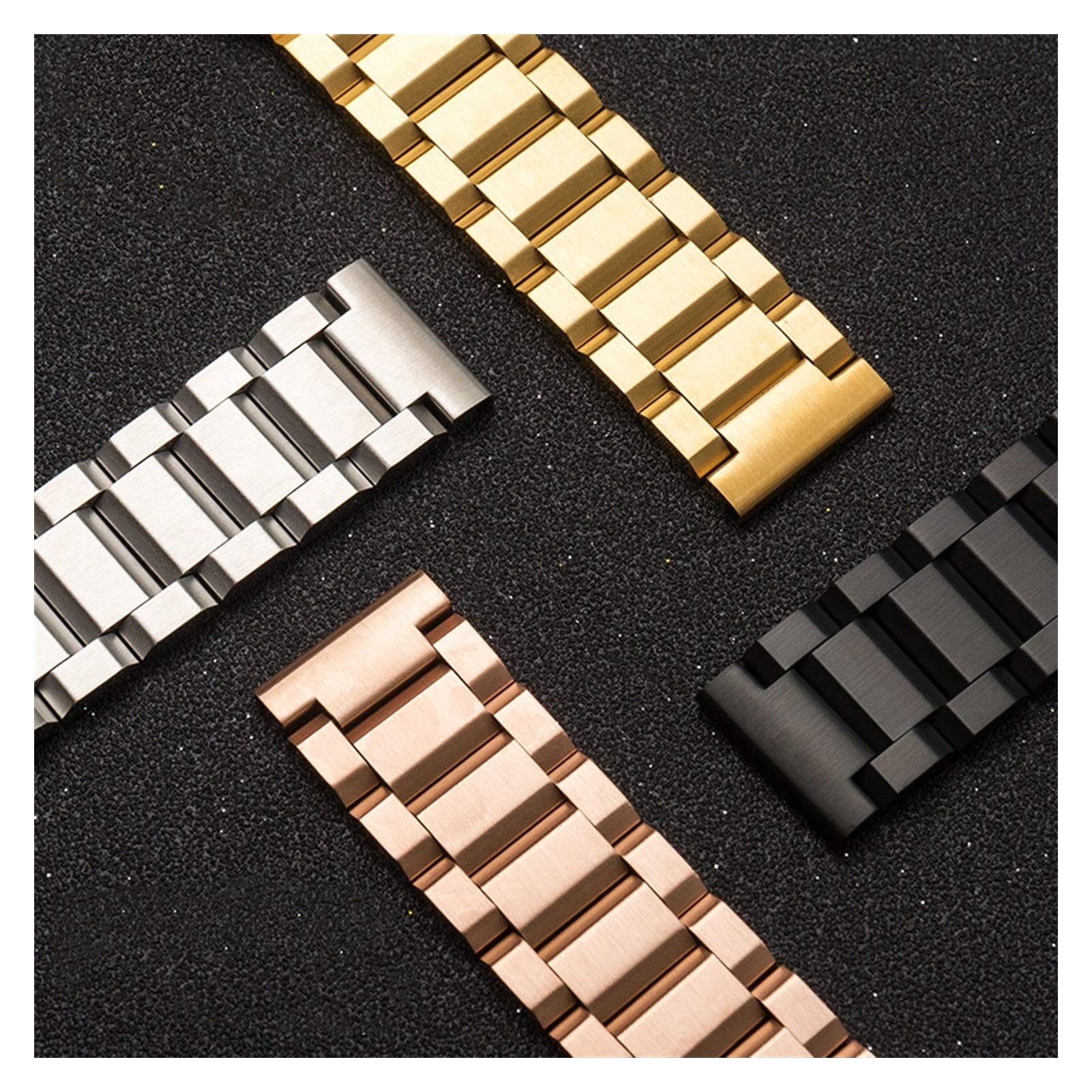 Correa de Reloj, 18 19 20 21 22 mm 23 mm 24 mm 25 mm Correa de Acero Inoxidable sólido Correa de Repuesto con Cierre Plegable de Metal