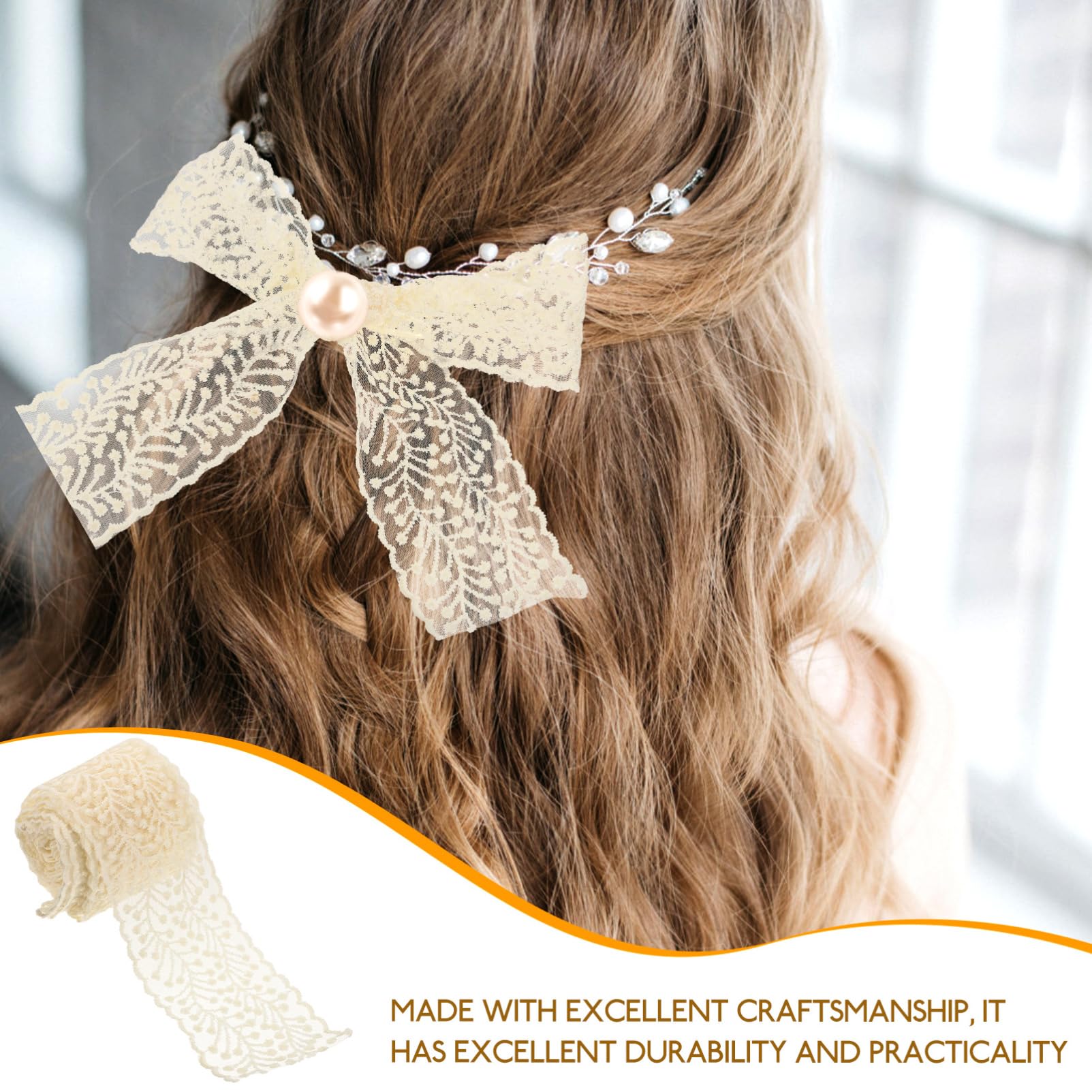 NUOBESTY 4rollos Cinta De Encaje Para Manualidades De Ribete Decorativo Para y Accesorios De Pelo Material De Encaje Elegante y