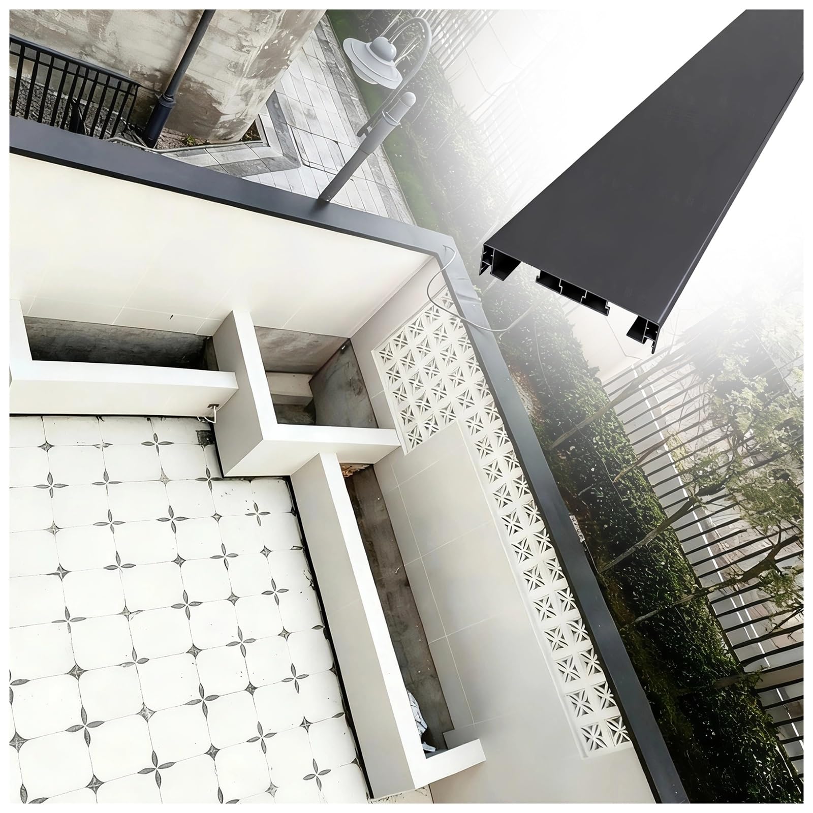 Remate para muros de villas con luz LED para exteriores modernos