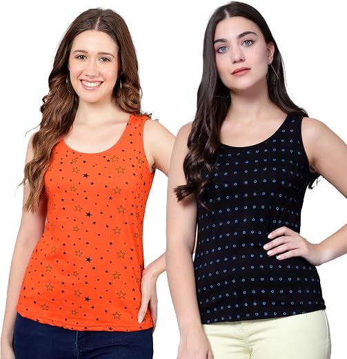 DIAZ Women Tank Top – Regular Fit Cotton Sleeveless Tee | Ladies Casual Tank Top,Stylish Women Clothing, Soft Cotton Tank ...