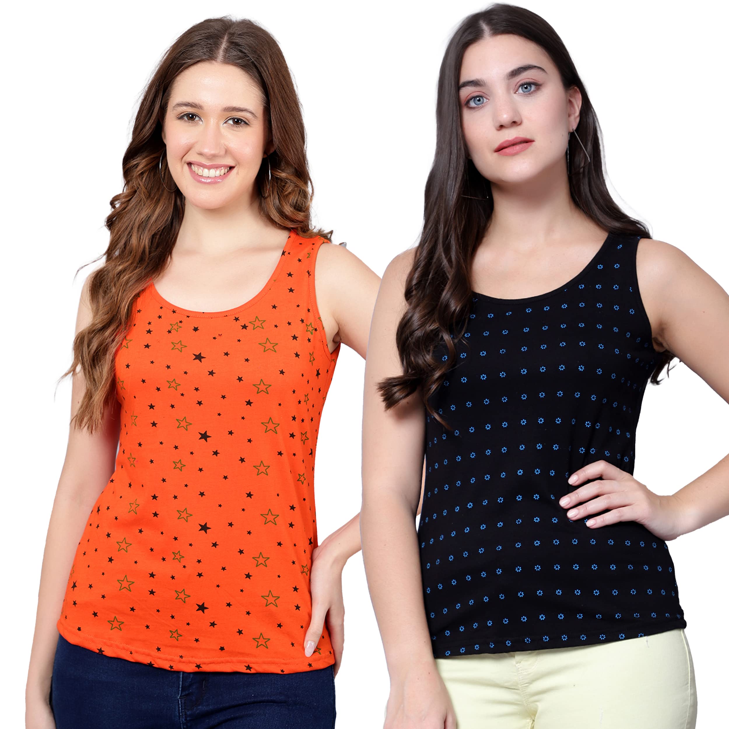 diaz Women Tank Top – Regular Fit Cotton Sleeveless Tee | Ladies Casual Tank Top,Stylish Women Clothing, Soft Cotton Tank for Girls & Women-Pack of 2-picture-55