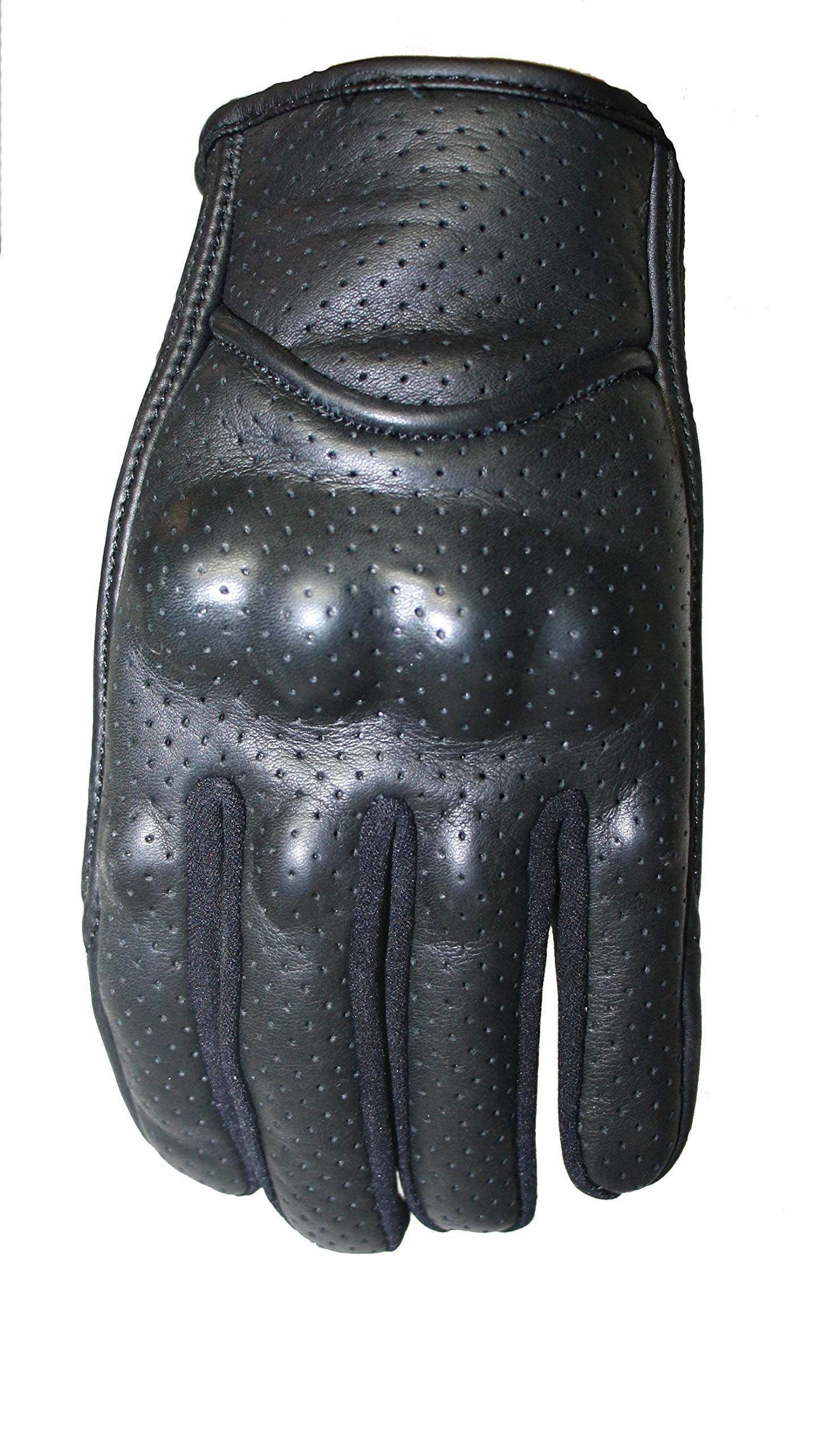 Bikers Gear Australia Short Soft Leather Summer Perforated Motorcycle Gloves