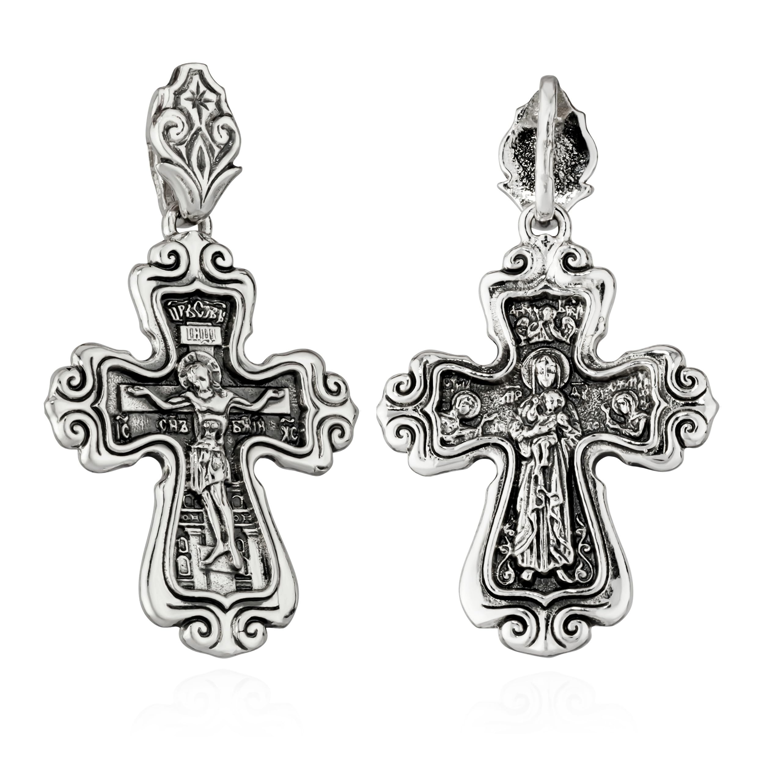 NKlaus Zawieszka do łańcuszka srebro 925 krucyfiks & Valaam Matka Boża 29 mm x 22,7 mm Exquisit 15562, Srebro