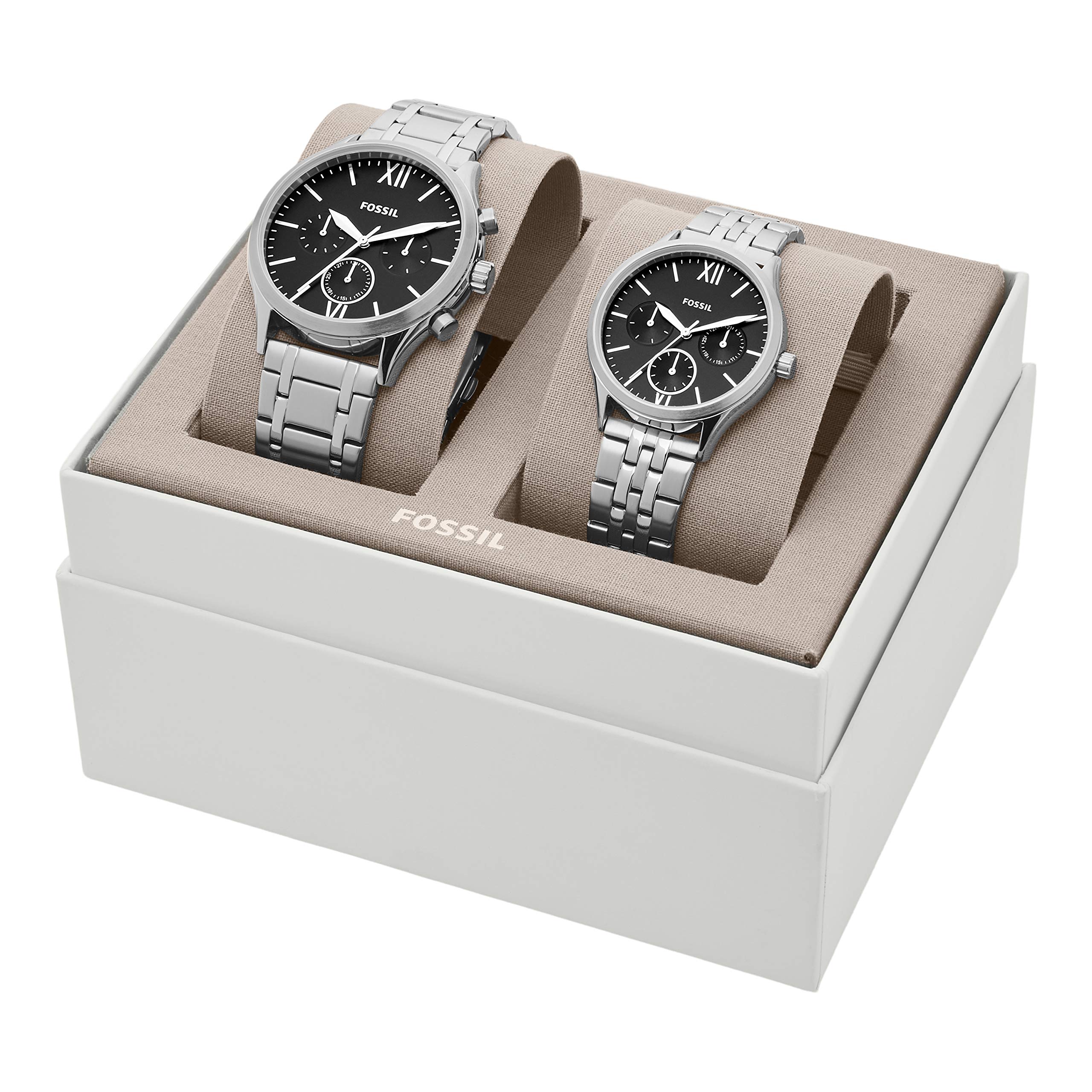 Fossil Herren Edelstahl Quarzuhr BQ2469SET