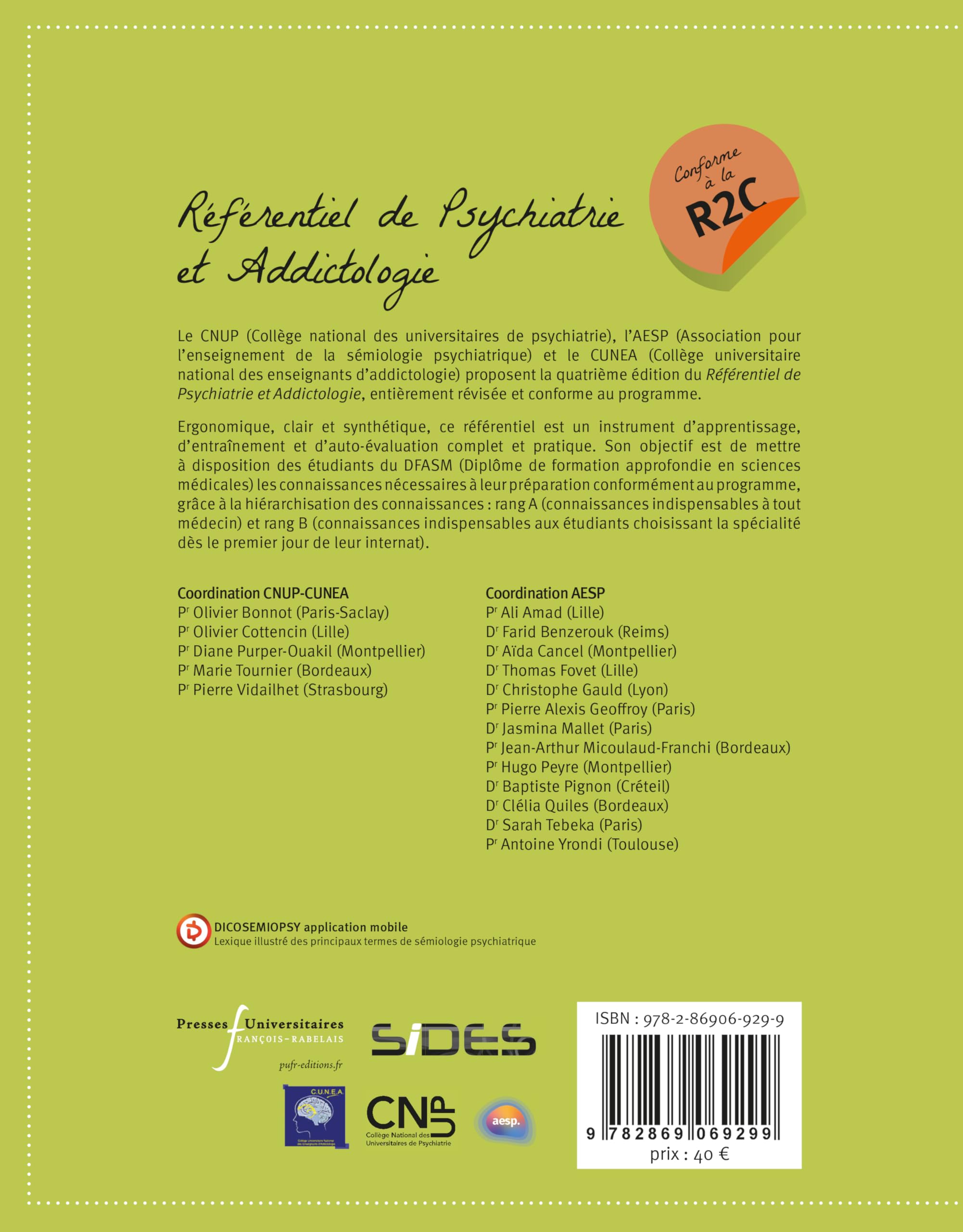 EDN référentiel de Psychiatrie et addictologie (4e édition conforme à la R2C): Psychiatrie de l'adulte. Psychiatrie de l'enfant et de l'adolescent. Addictologie