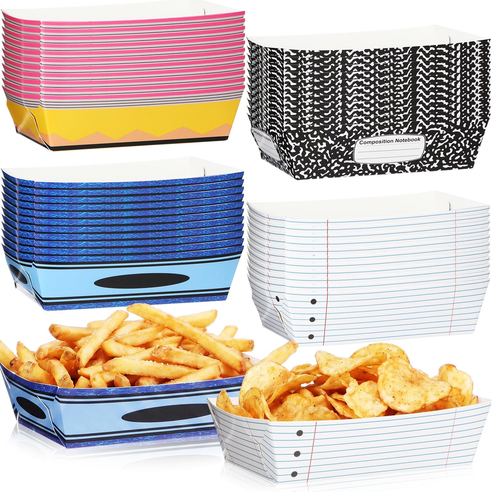 Dunzoom 24 bandejas de comida para el regreso a clases con diseño de lápiz