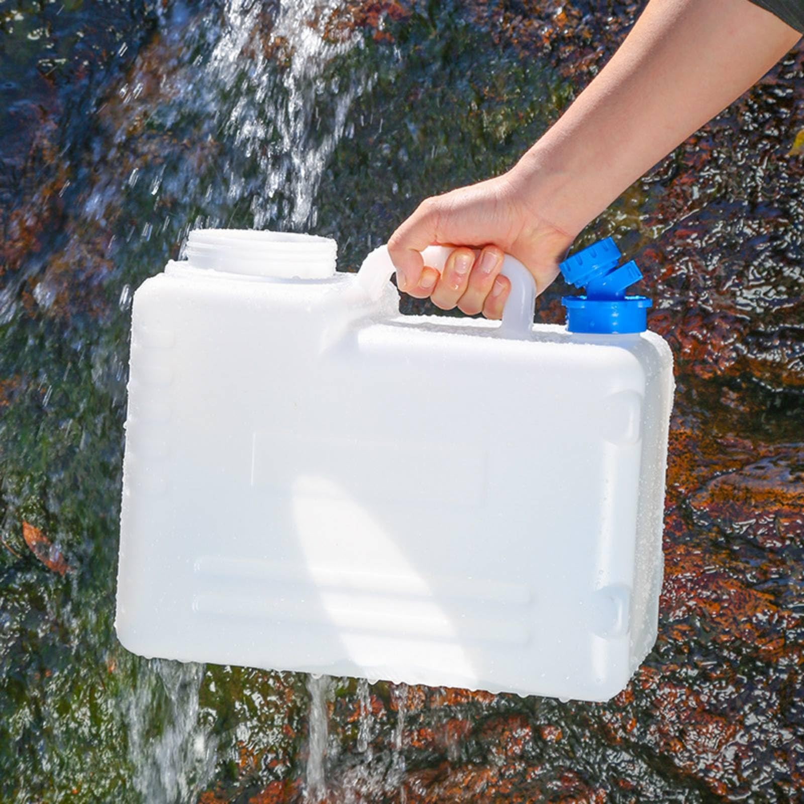 Bidón con Asa para Uso Alimentario | Higiénico, Bidón Agua con Grifo, Práctico, para Camping, Vehículos, Campistas, Viajeros