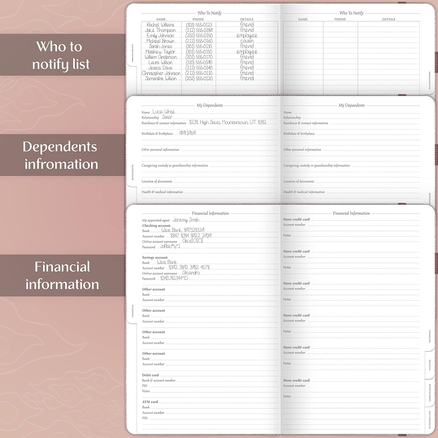 Legend End of Life Planner – When I’m Gone Workbook for Final Arrangements, Beneficiary Information, Funeral Planning, Last Wishes & Will Preparation – Final Wishes Organizer Book – 7x10” (Rose Gold)