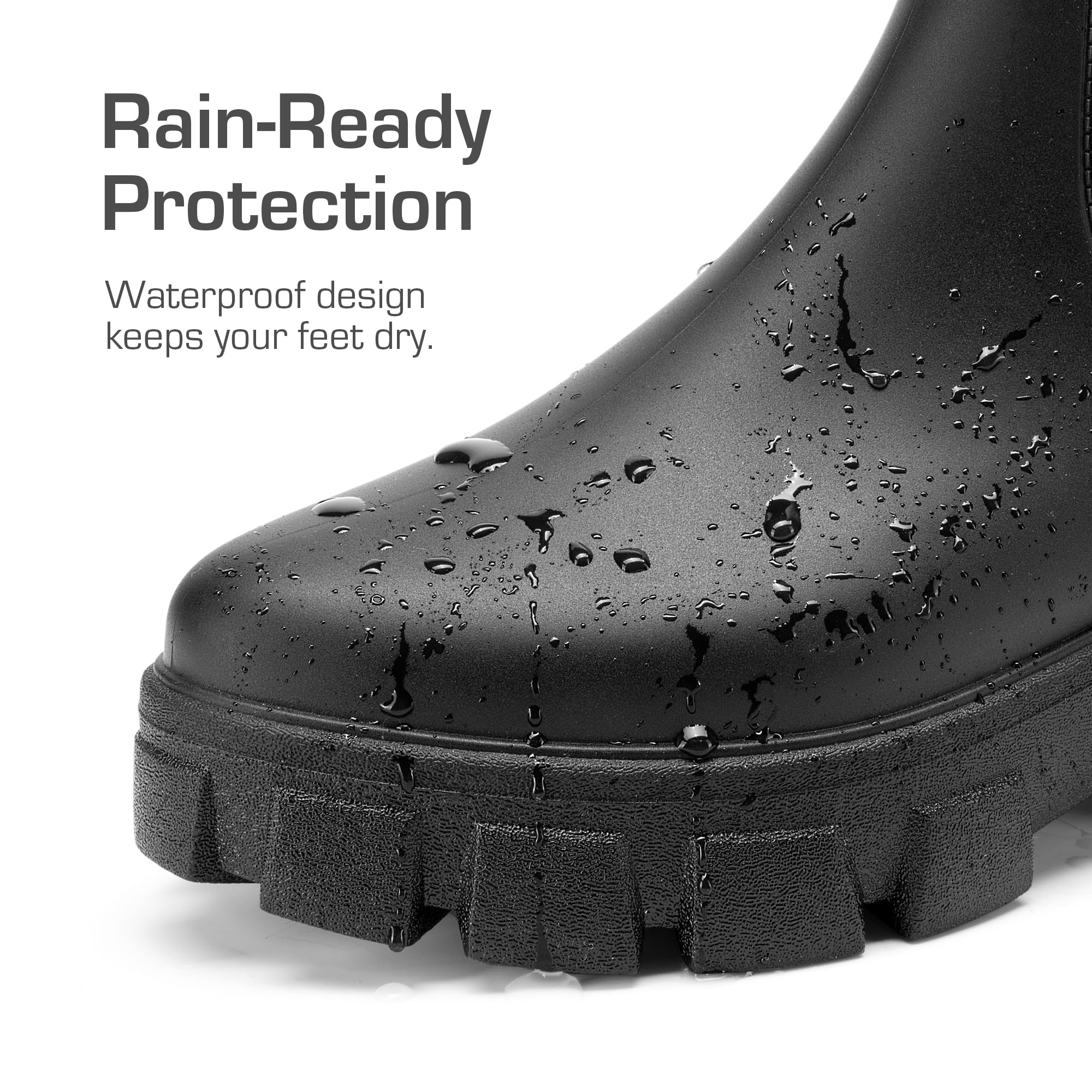 DREAM PAIRS Botines PVC de Agua Mujer Zapatos de Lluvia Impermeable Antideslizante Ligero Moda
