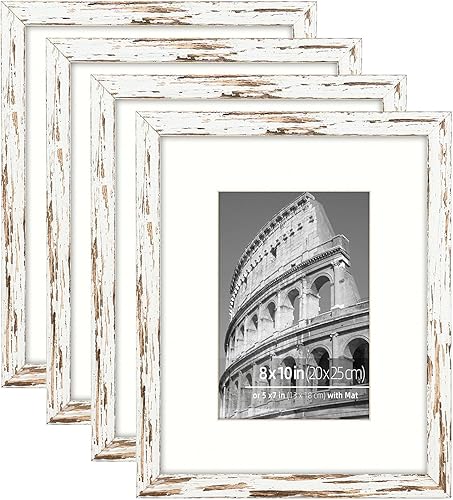 Miniatura 7 de 8 x 10 pulgadas o 5 x 7 pulgadas con paspartú, estante de mesa o montaje en pared vertical u horizontalmente, tapete de vidrio real libre de ácido,