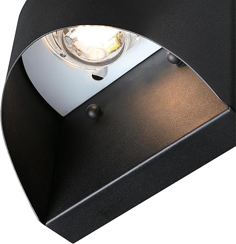 Miniatura 5 de Westinghouse Lighting 6122800 Nardella - Lámpara de pared LED de transición regulable para exteriores, acabado negro texturizado, apto para cielo