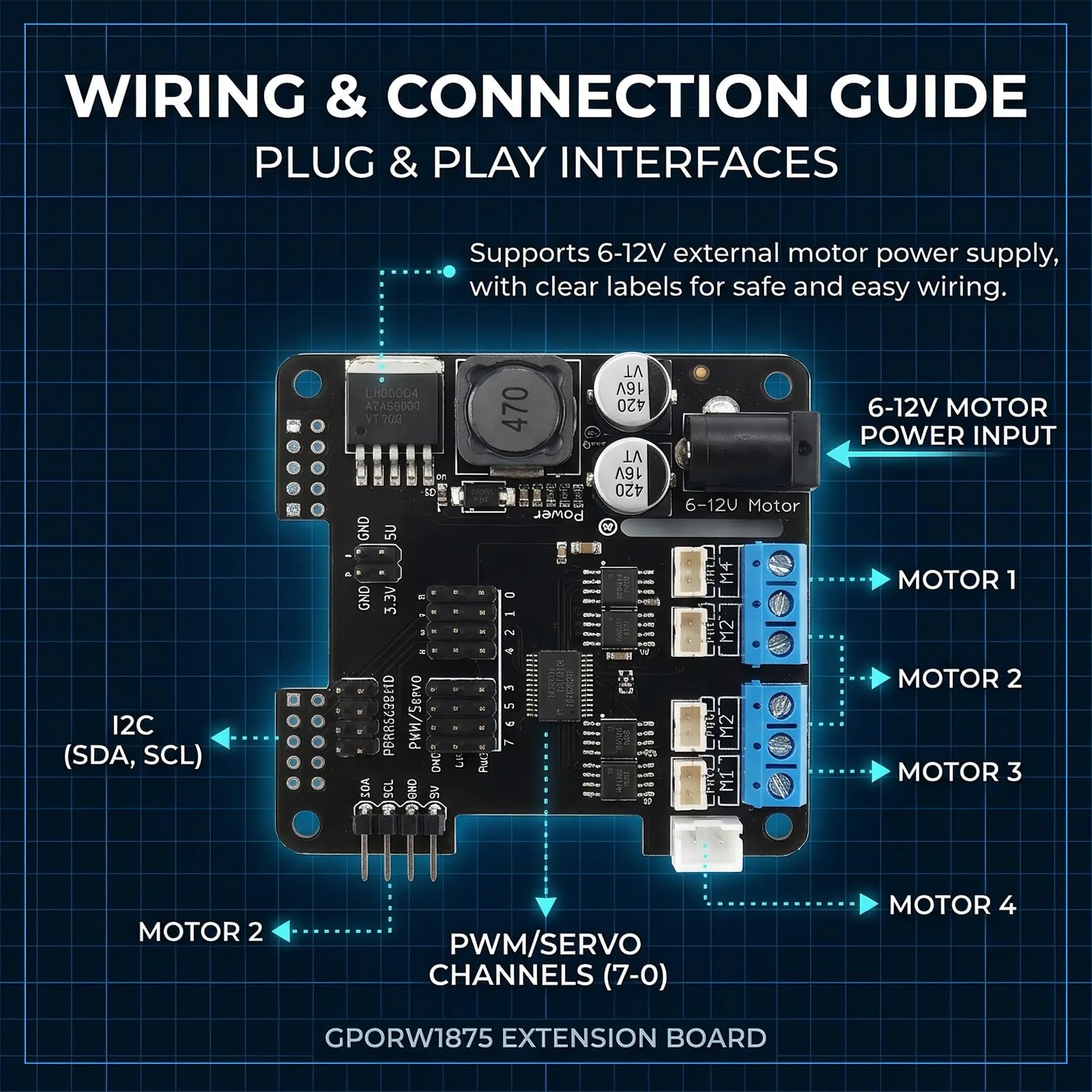 Scheda espansione Driver Passo-Passo con modulo robotica I2C
