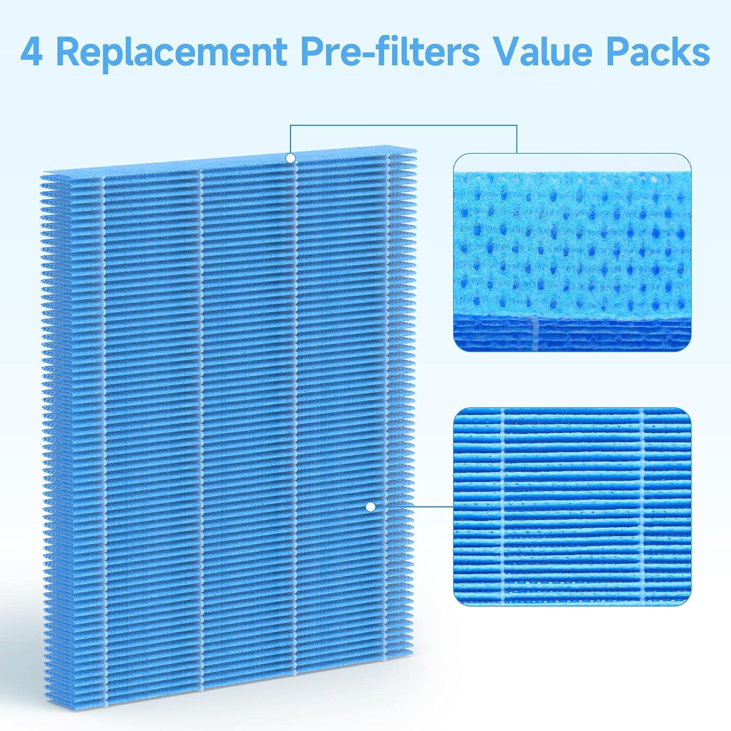 SAKEGDY 4 Packs MD1-0034 Replacement Humidifier Wick Filters Compatible with Vornado EVAP2, EVAP40, EVDC300, EVDC500, and EVDC505 Evaporative Humidifiers