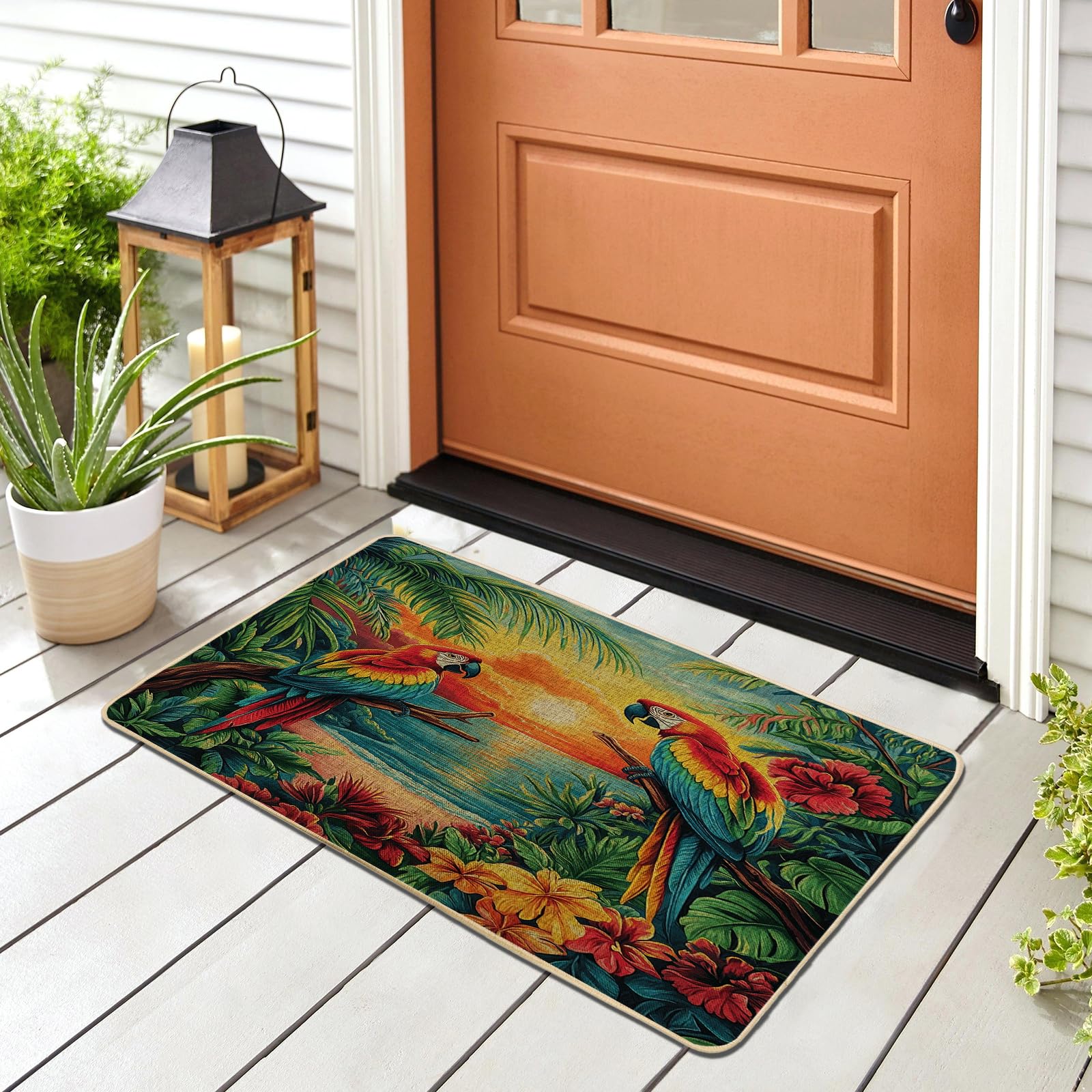 Paillasson lavable contre la boue tapis oiseaux entrée et garage