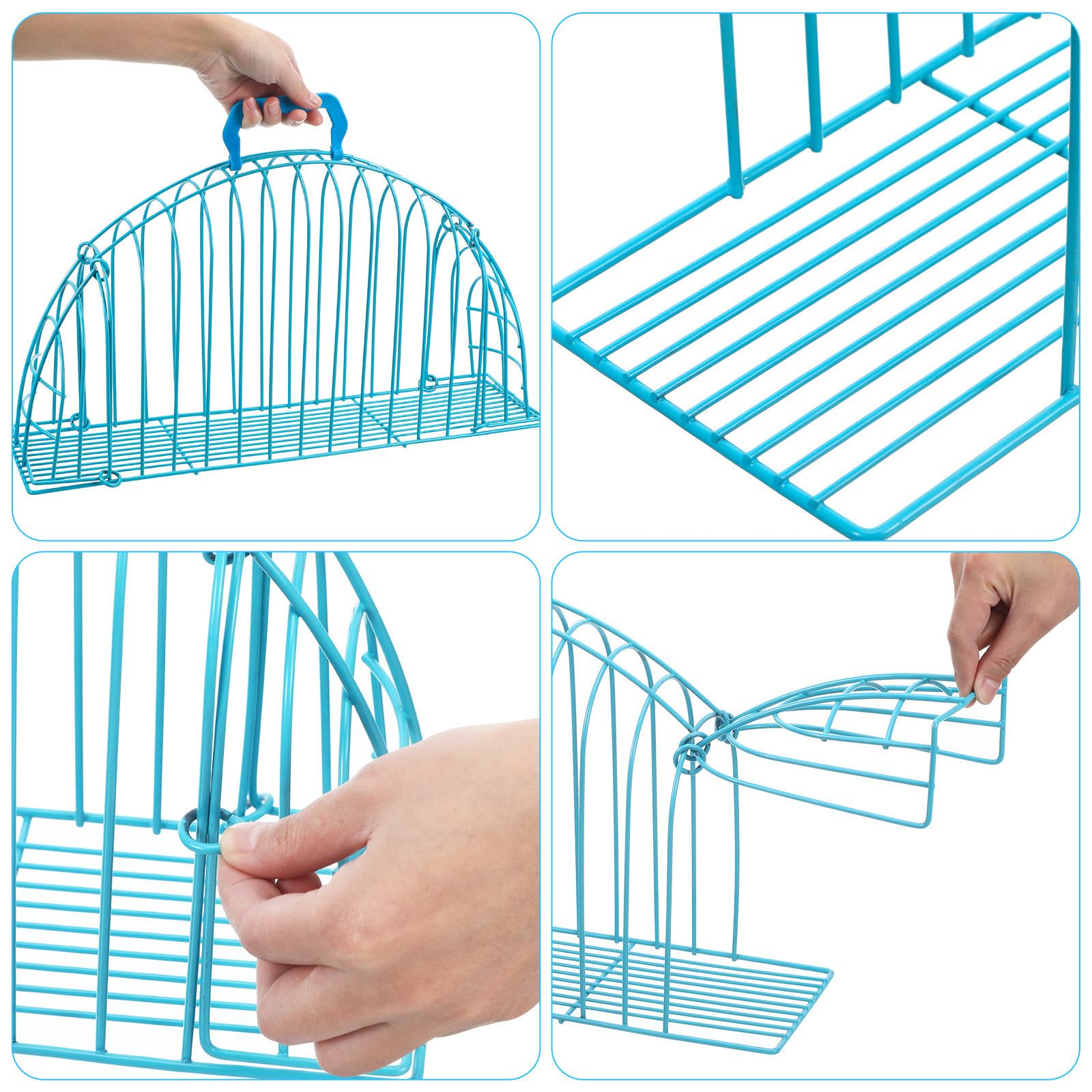SOLUSTRE Jaula de Aseo para Gatos, Jaula de Ducha para Gatos, Jaula de baño para Uso doméstico, diseño Transpirable, Tacto cómodo, Color Azul, para pequeños Perros y Gatitos