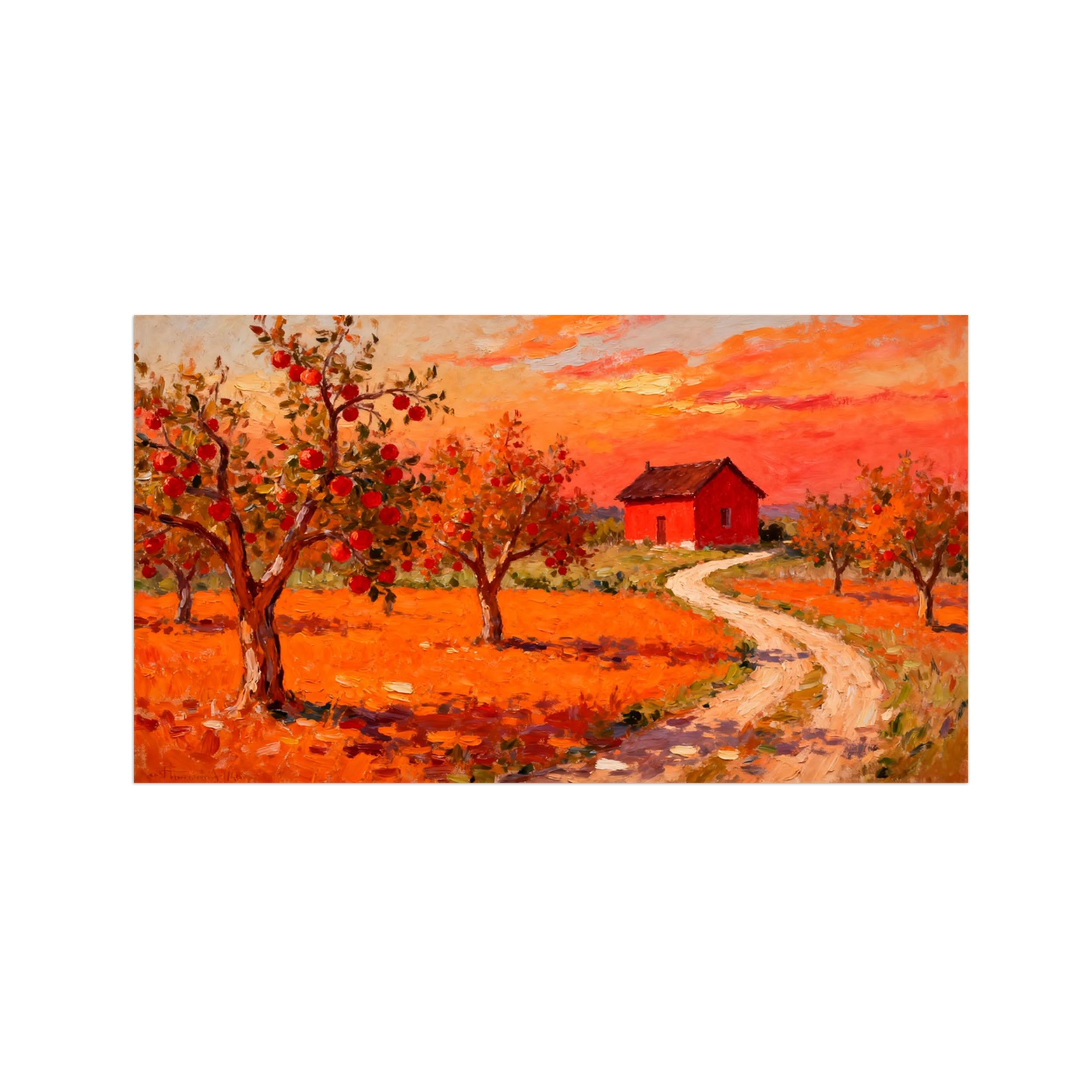 Ozpwbvy Unframed Tree House Landscape Canvas Wall Art Picture 40X70cm