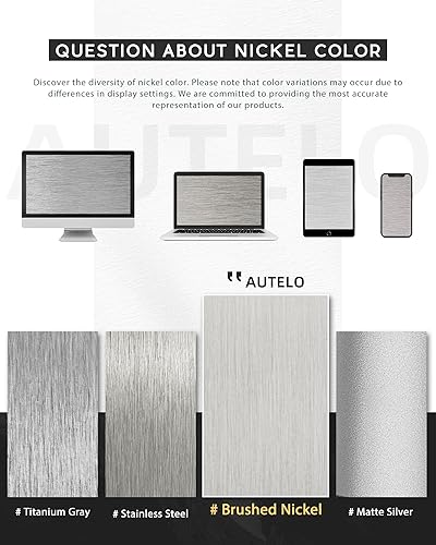 Miniatura 8 de AUTELO Lámpara de techo empotrada de 12 pulgadas, pantalla de vidrio esmerilado, 2 luces cerca del techo en acabado de níquel cepillado, para sala